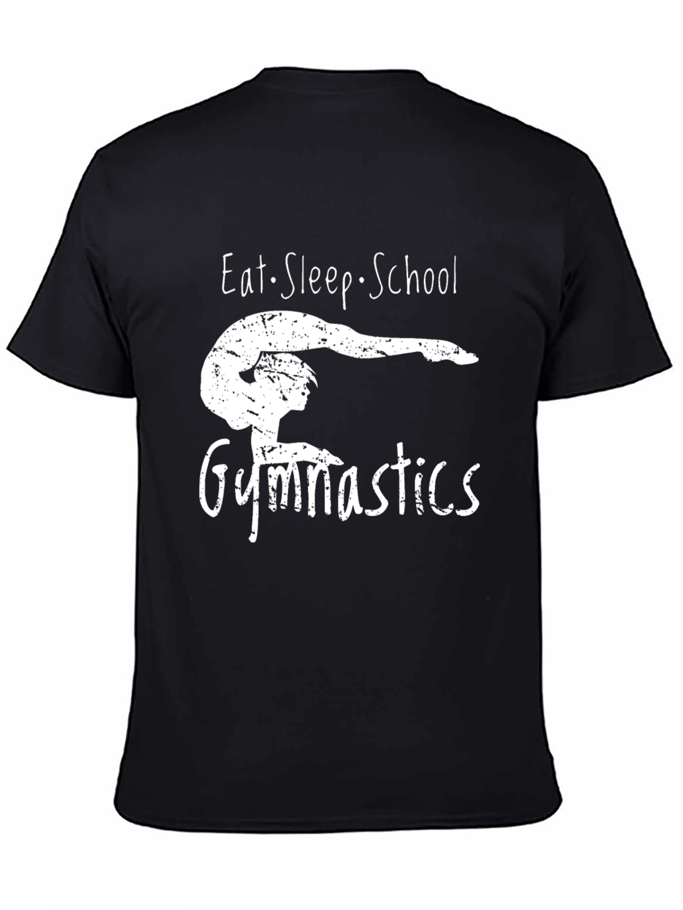 Black Eat Sleep School Gymnastics Graphic Tee view 4