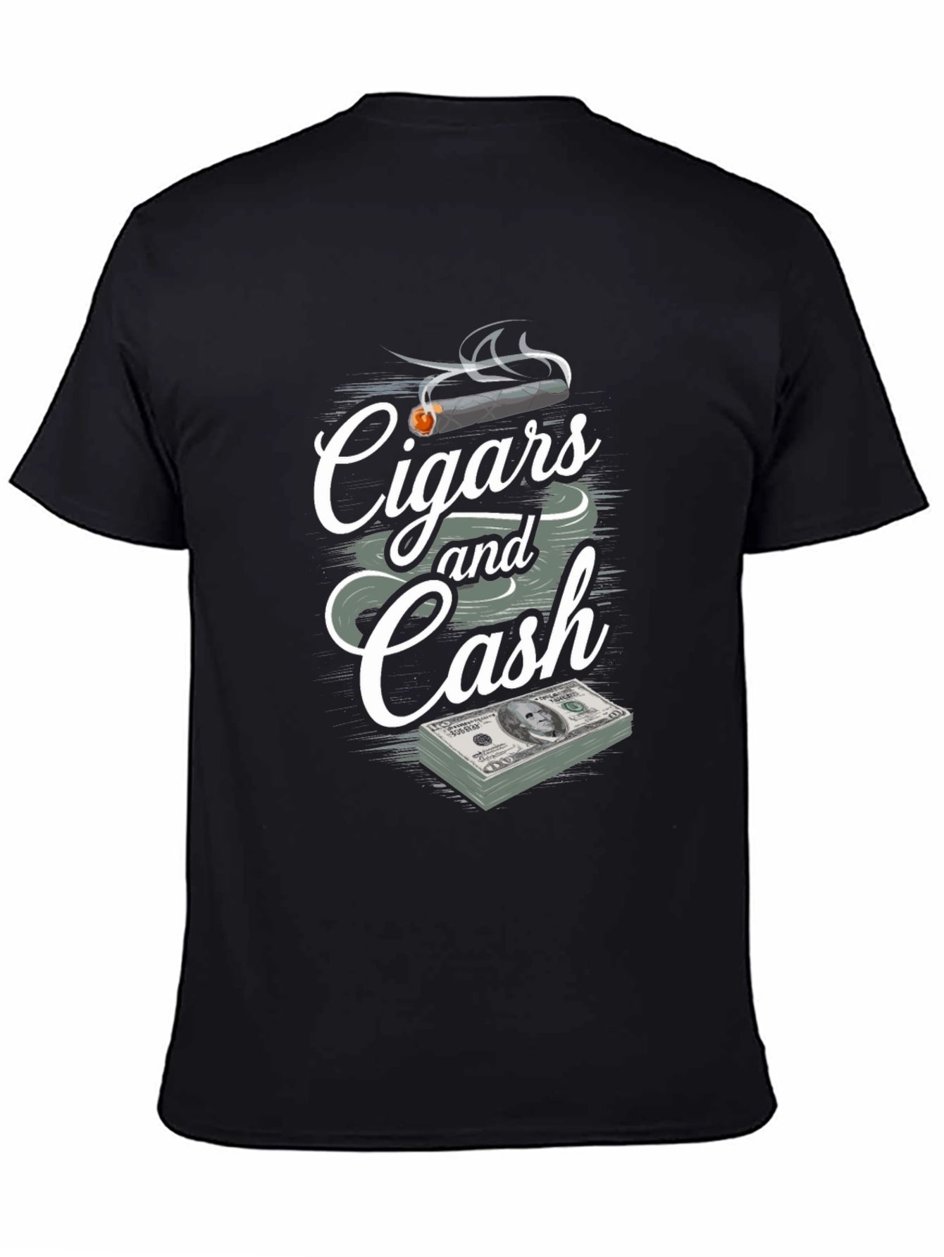 Black Cigars and Cash Graphic Print T-Shirt view 4