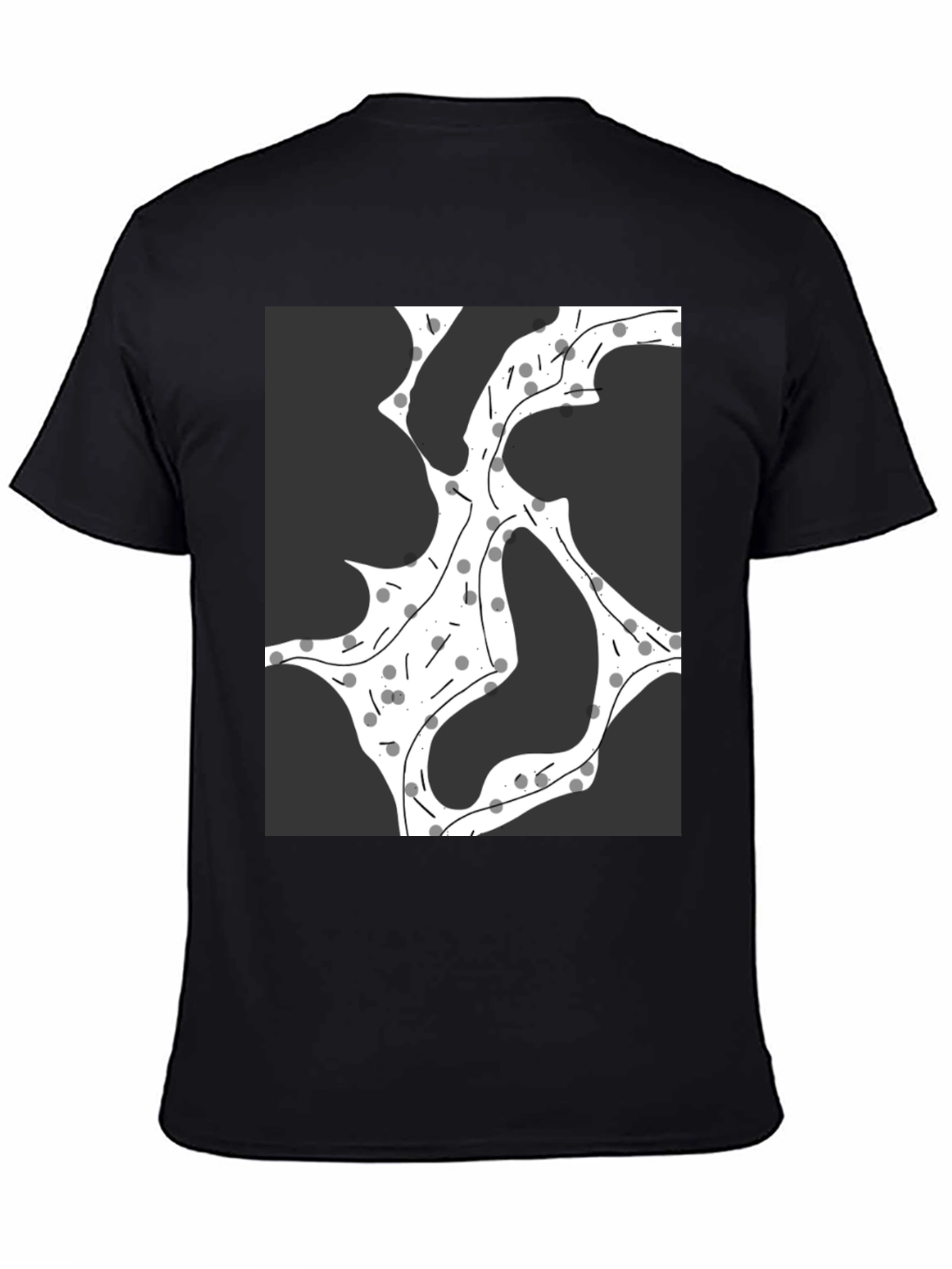 Black Abstract Graphic Print Black T-Shirt view 4