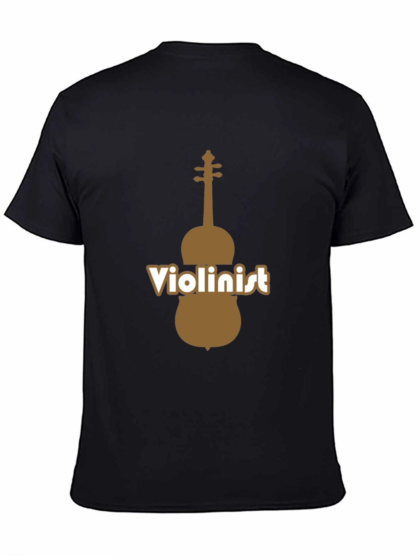 Black Violinist Graphic Tee - Black Cotton Blend T-Shirt view 4