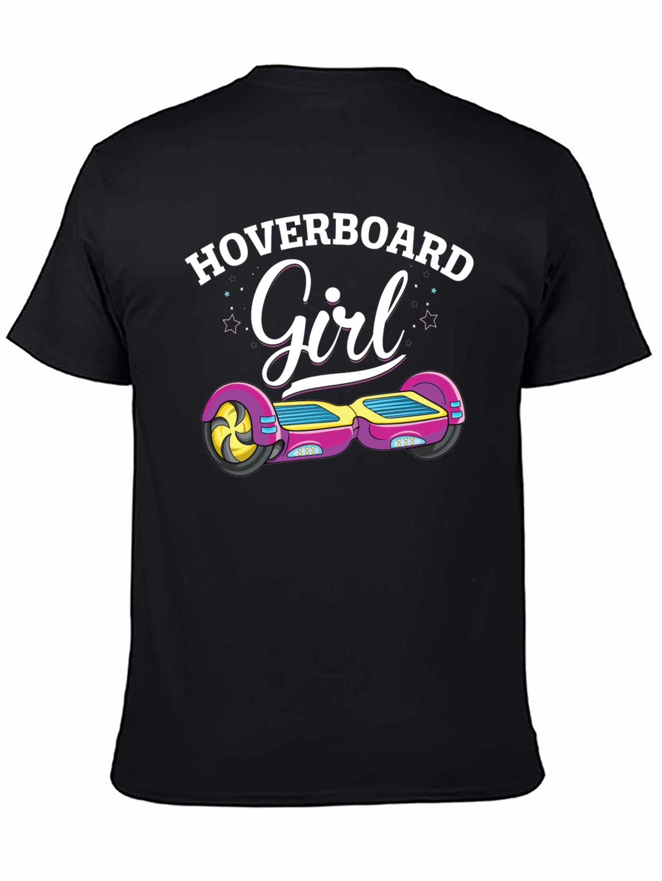 Black Hoverboard Girl T-Shirt view 4