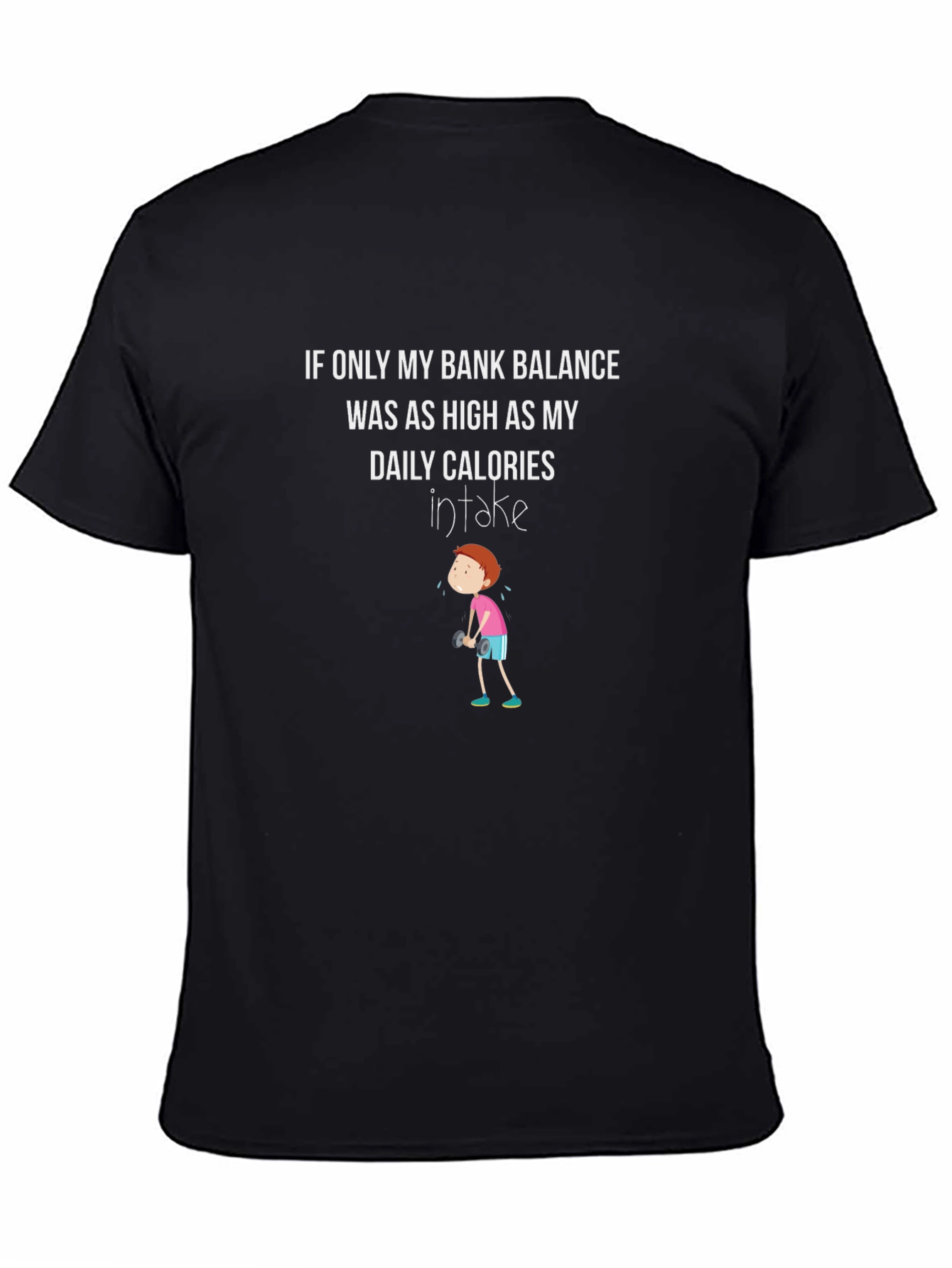Black Funny Bank Balance Daily Calories T-Shirt view 4