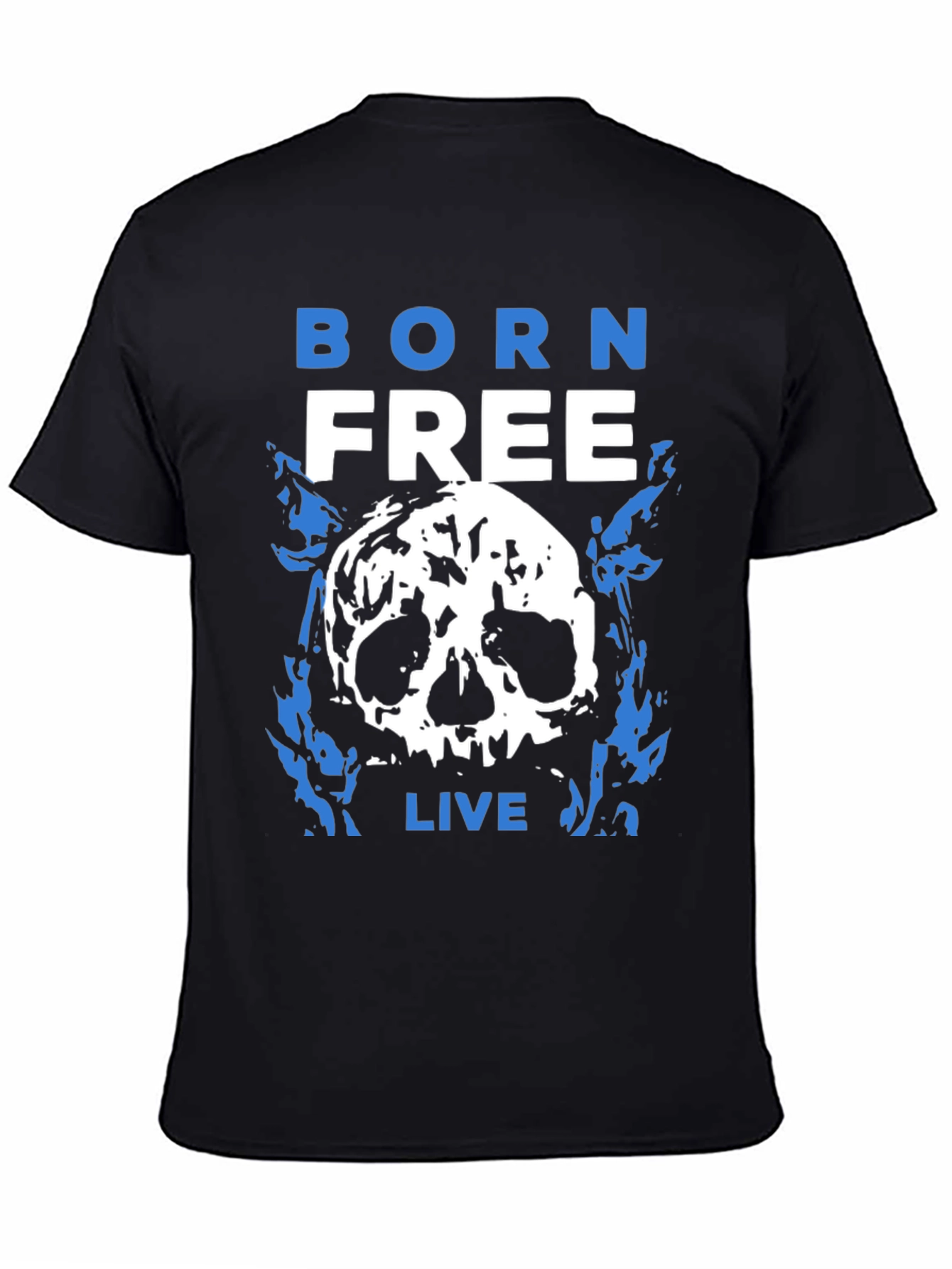 Black Born Free Skull Graphic T-Shirt - Black view 4