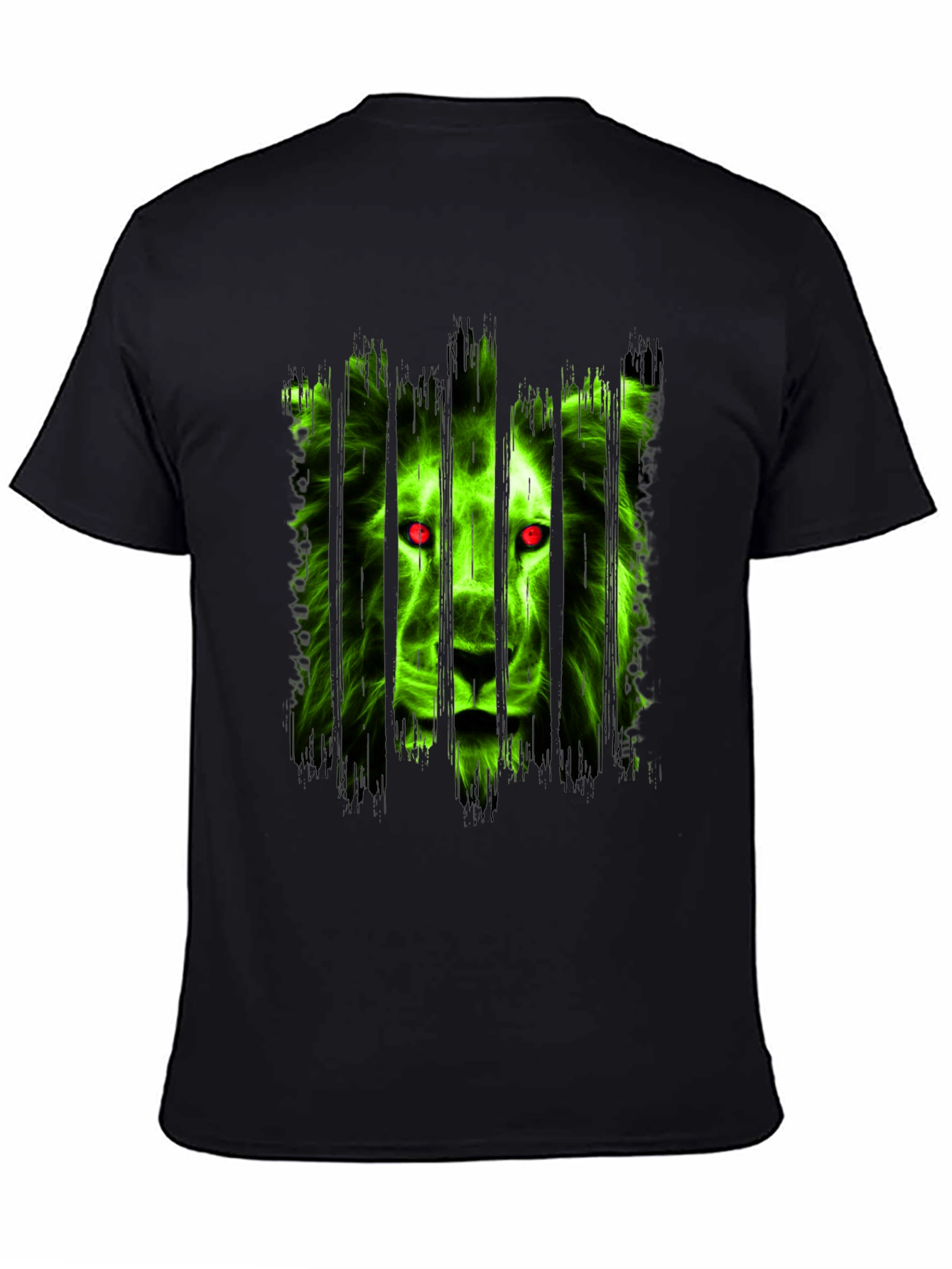 Black Men's Black Lion Graphic T-Shirt view 4
