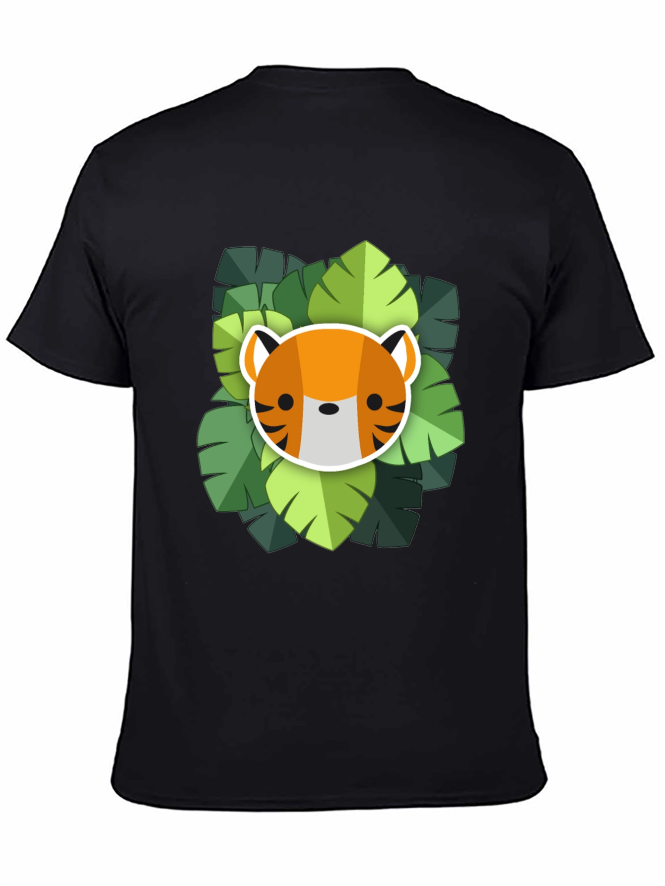 Black Cute Tiger Graphic Tee - Soft Black Cotton Shirt view 4