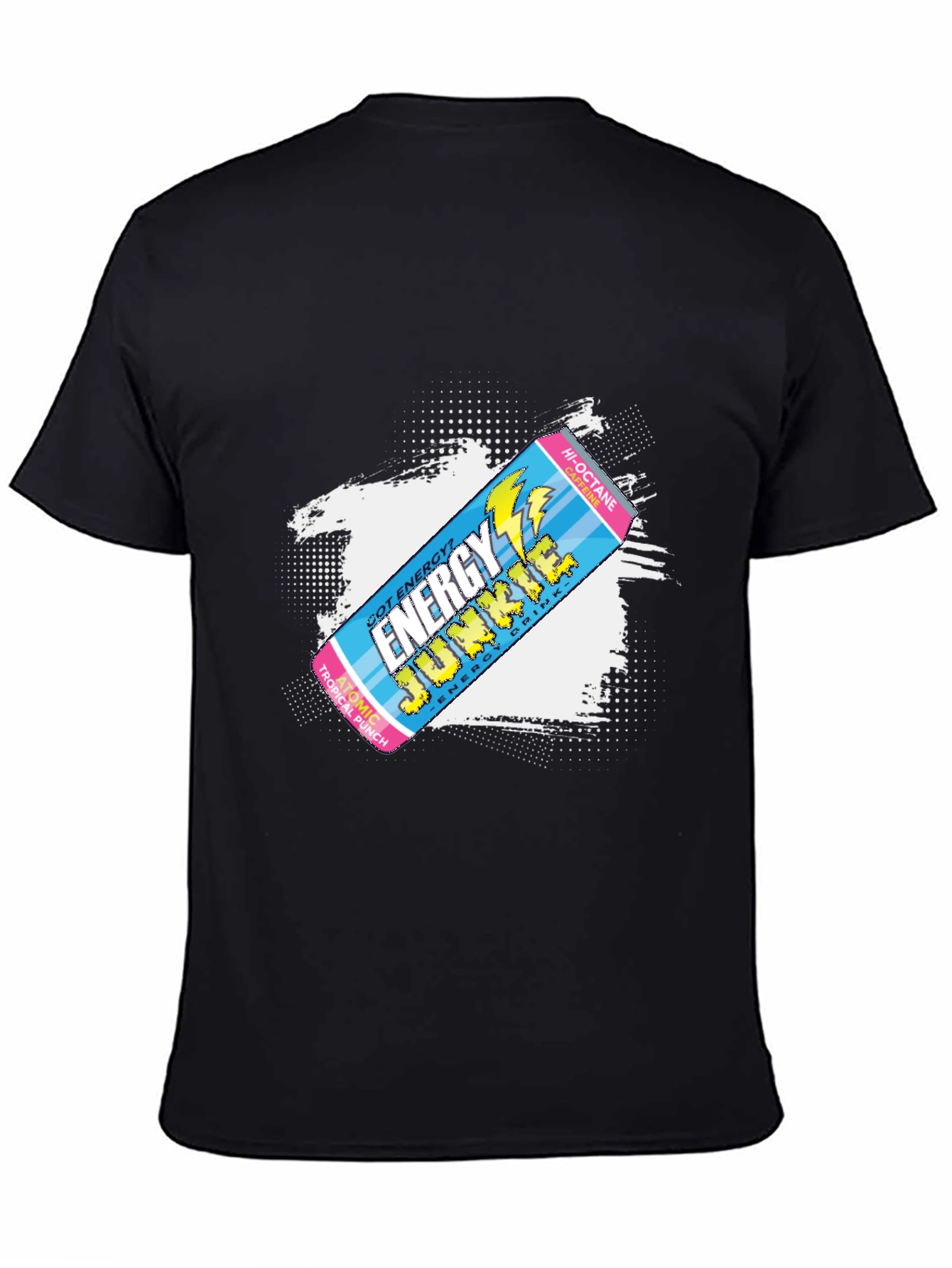 Black Energy Junkie Graphic Tee - Retro Style Black T-Shirt view 4