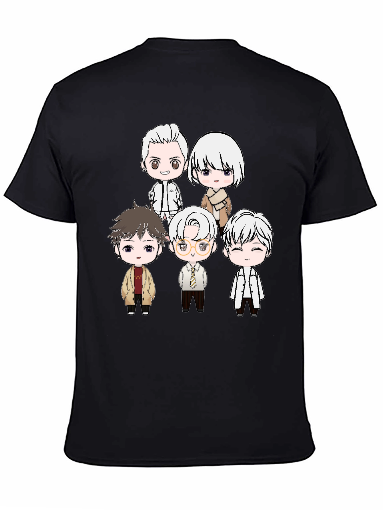 Black Anime Character Print Black T-Shirt view 4