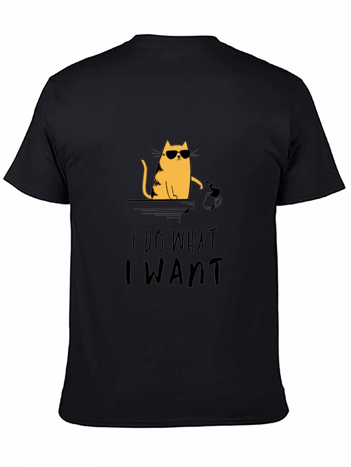 Black I Do What I Want Cat Graphic Tee - Cool & Casual Black T-Shirt view 4