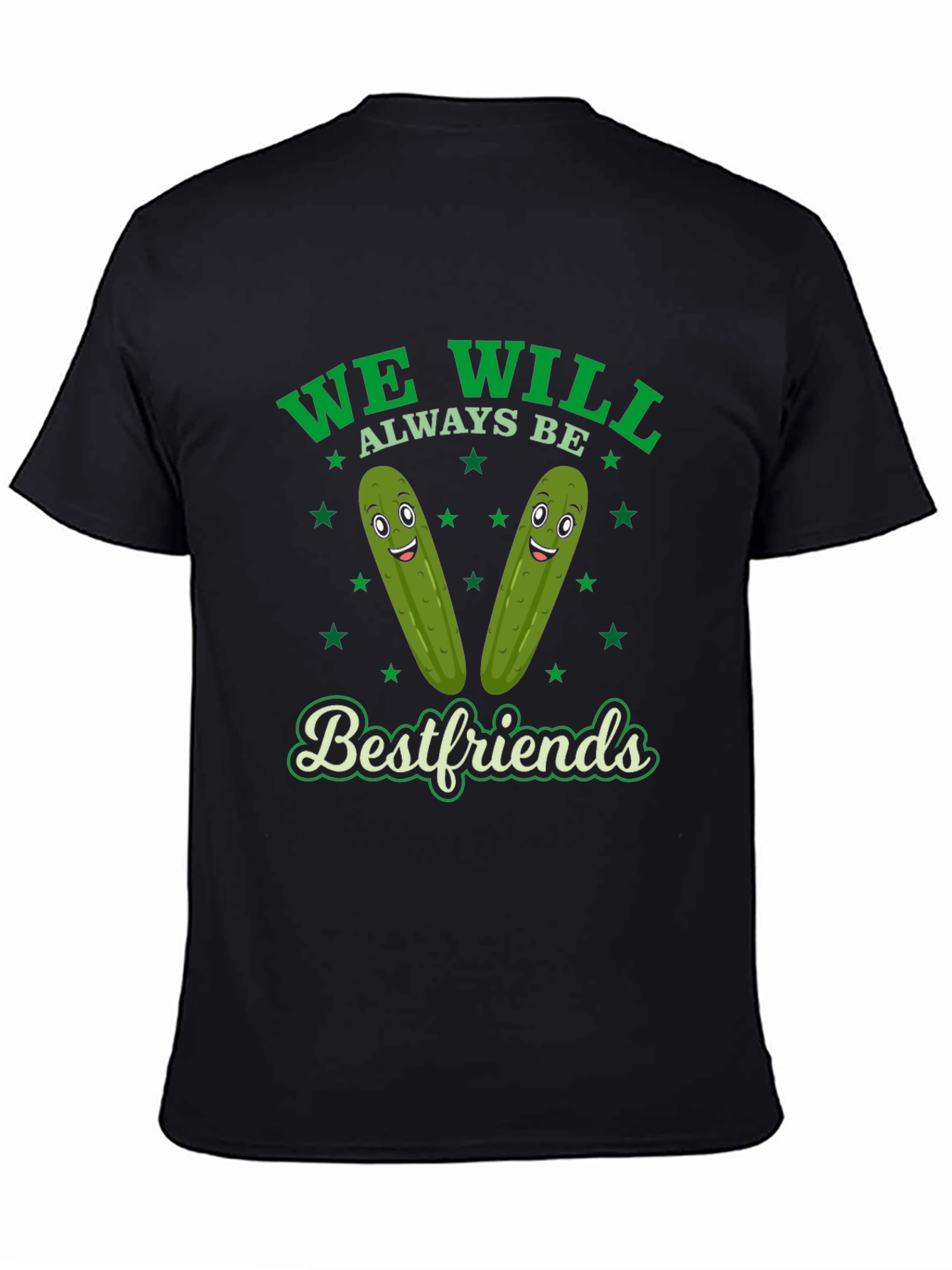Black Funny Pickle Best Friends Graphic T-Shirt view 4