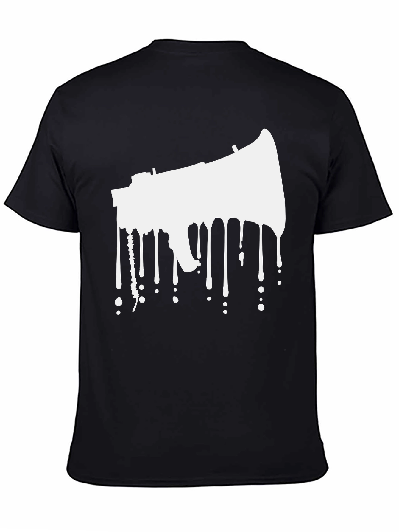 Black Dripping Megaphone Graphic Tee - Black view 4