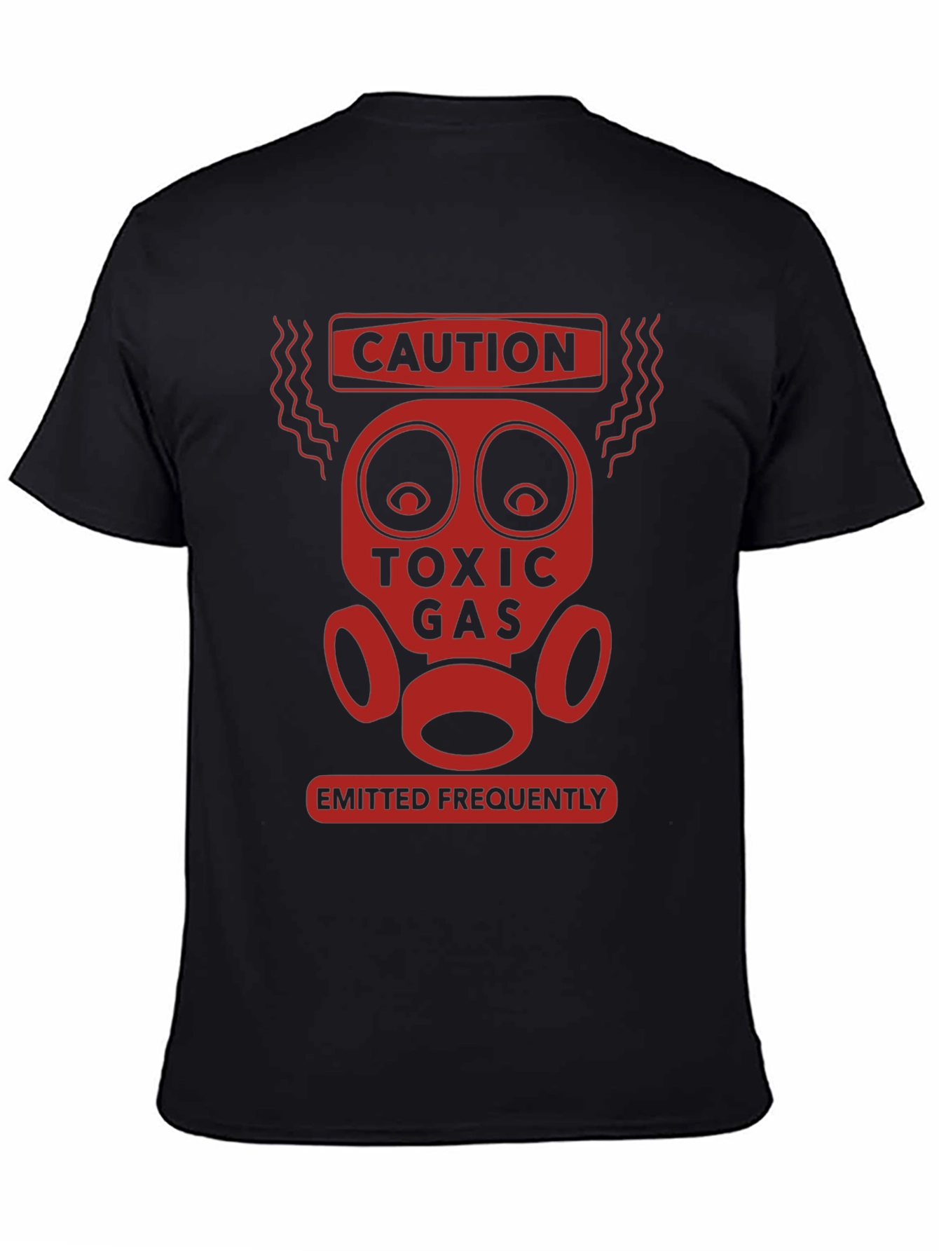 Black Caution Toxic Gas Funny Graphic T-Shirt view 4