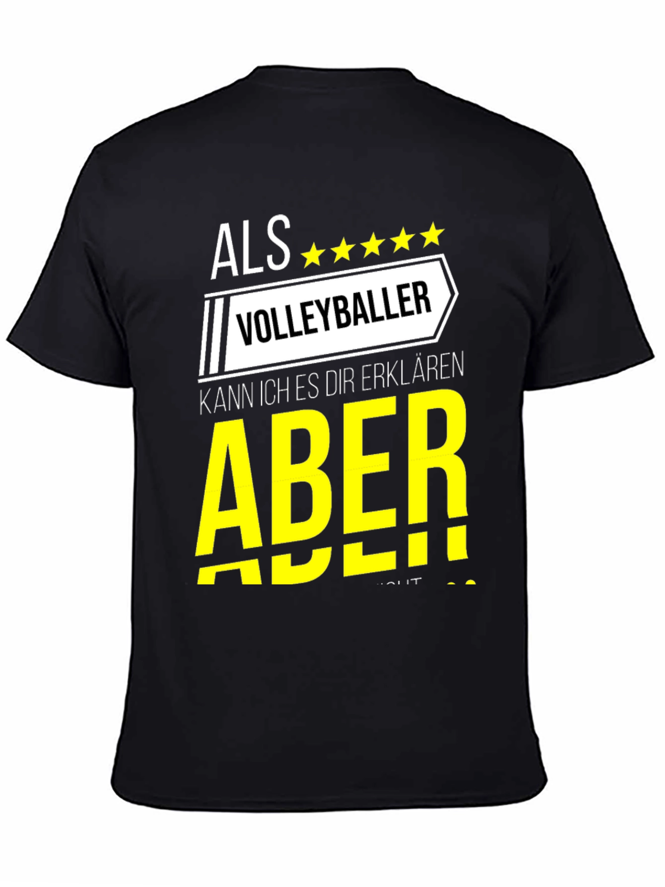 Black Volleyball Player T-Shirt - Als Volleyballer - Funny Sports Tee view 4