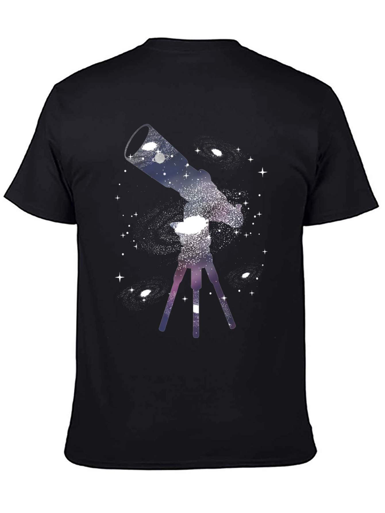 Black Cosmic Telescope Graphic Tee - Black view 4