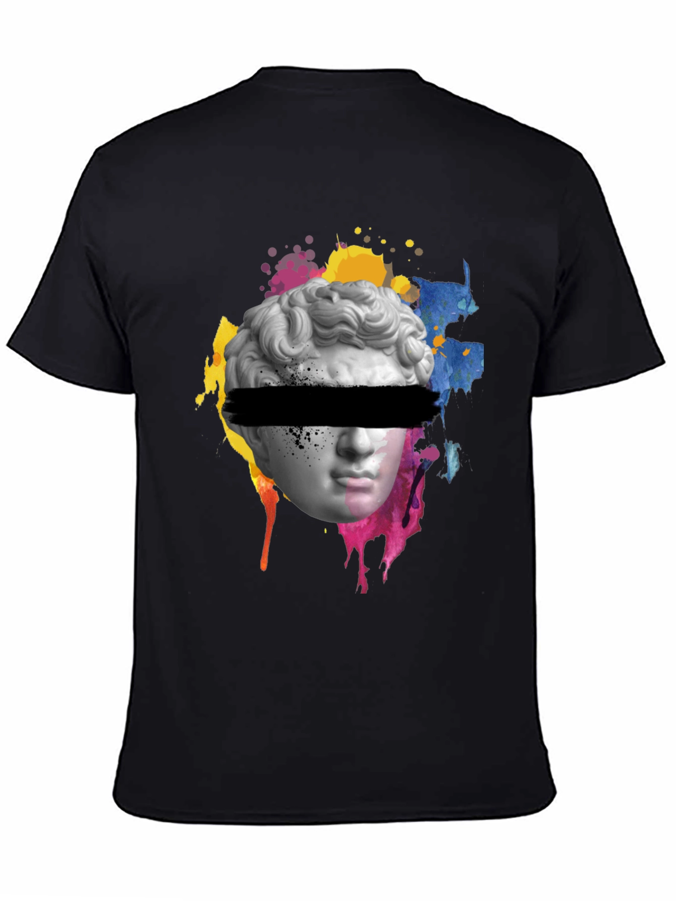 Black Statue Head Graphic Tee - Artistic Streetwear view 4