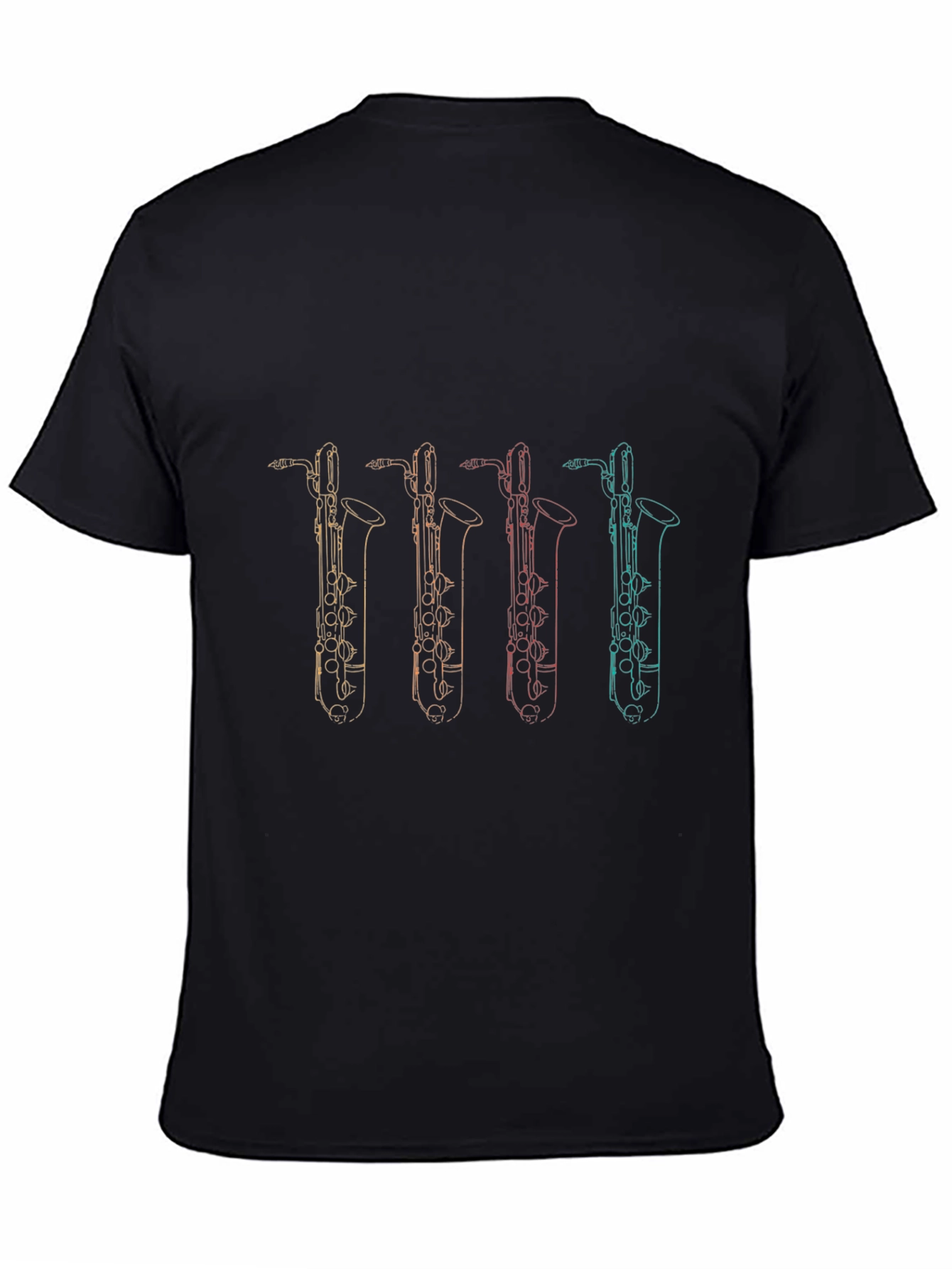 Black Saxophone Graphic Tee - Music Lover's Shirt view 4