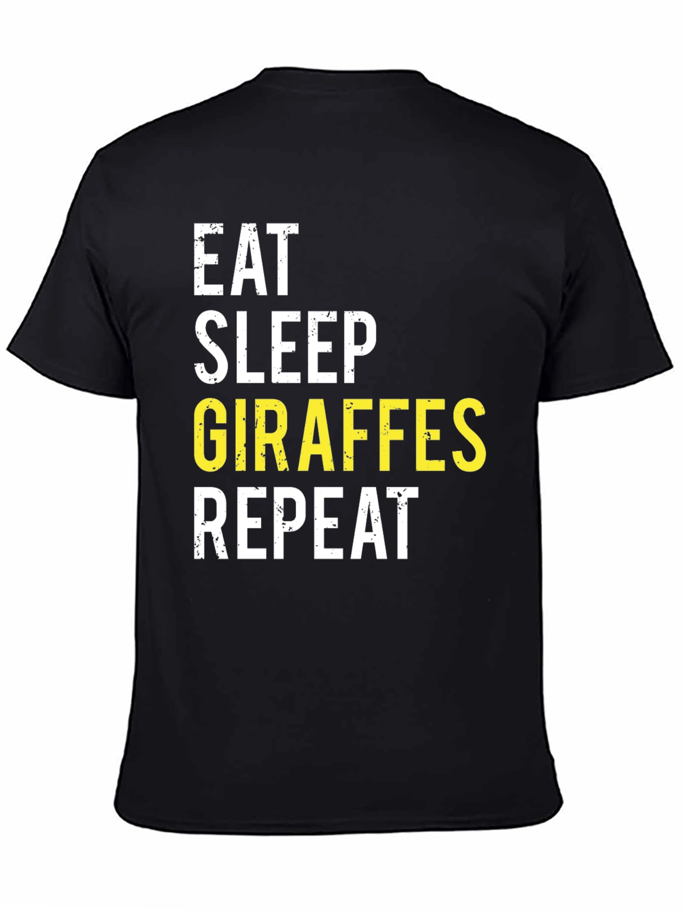 Black Eat Sleep Giraffes Repeat Black T-Shirt view 4