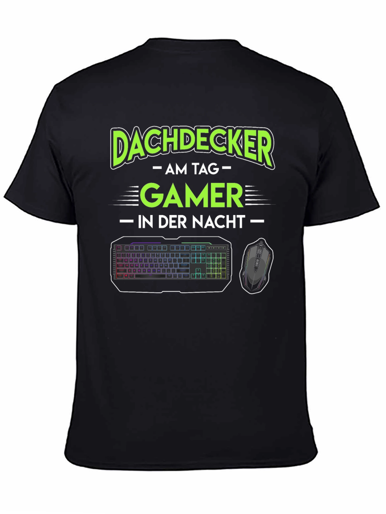 Black Dachdecker Gamer Black T-Shirt view 4