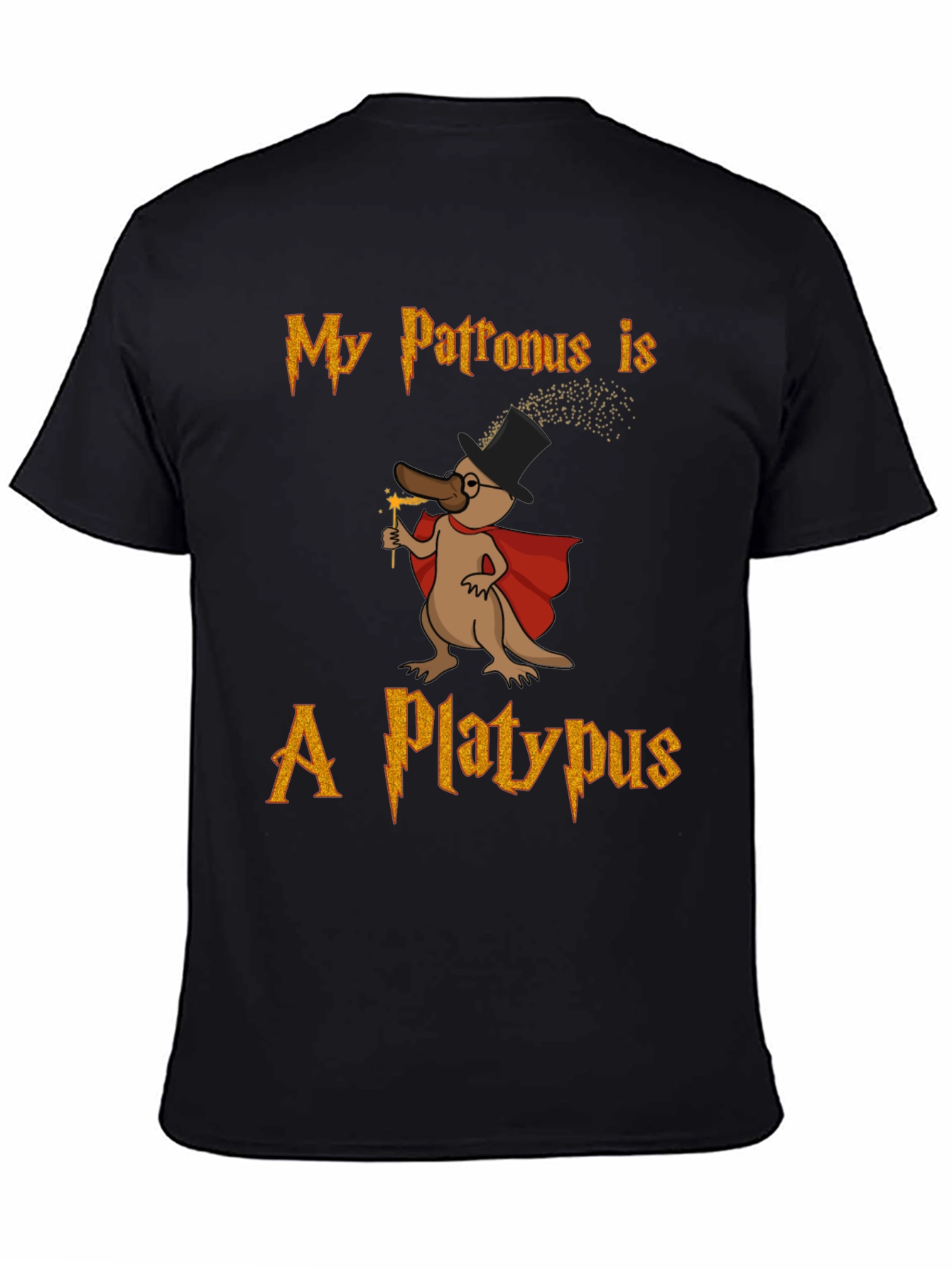 Black My Patronus is A Platypus T-Shirt view 4
