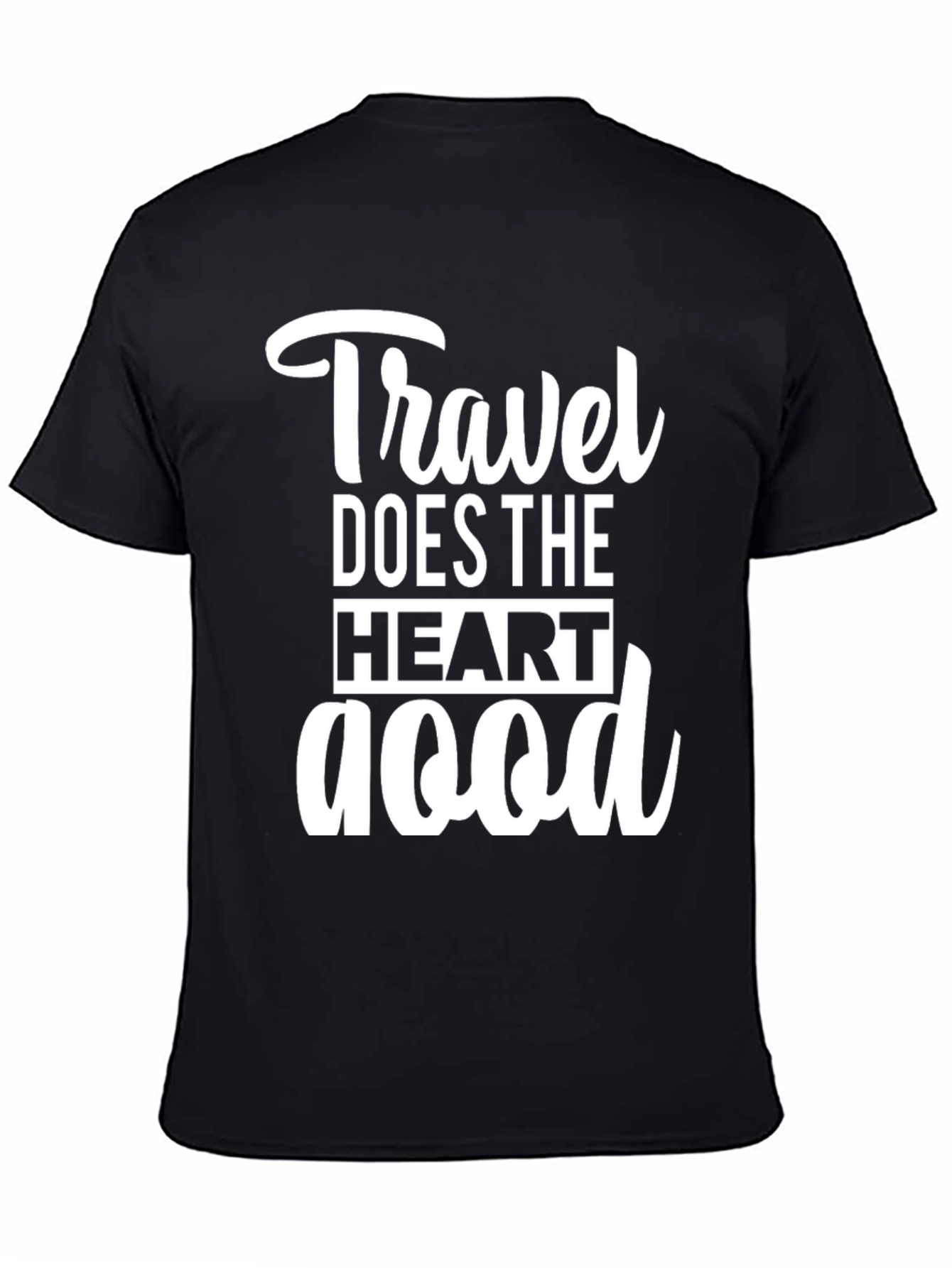 Black Travel Does the Heart Good Black Graphic Tee view 4