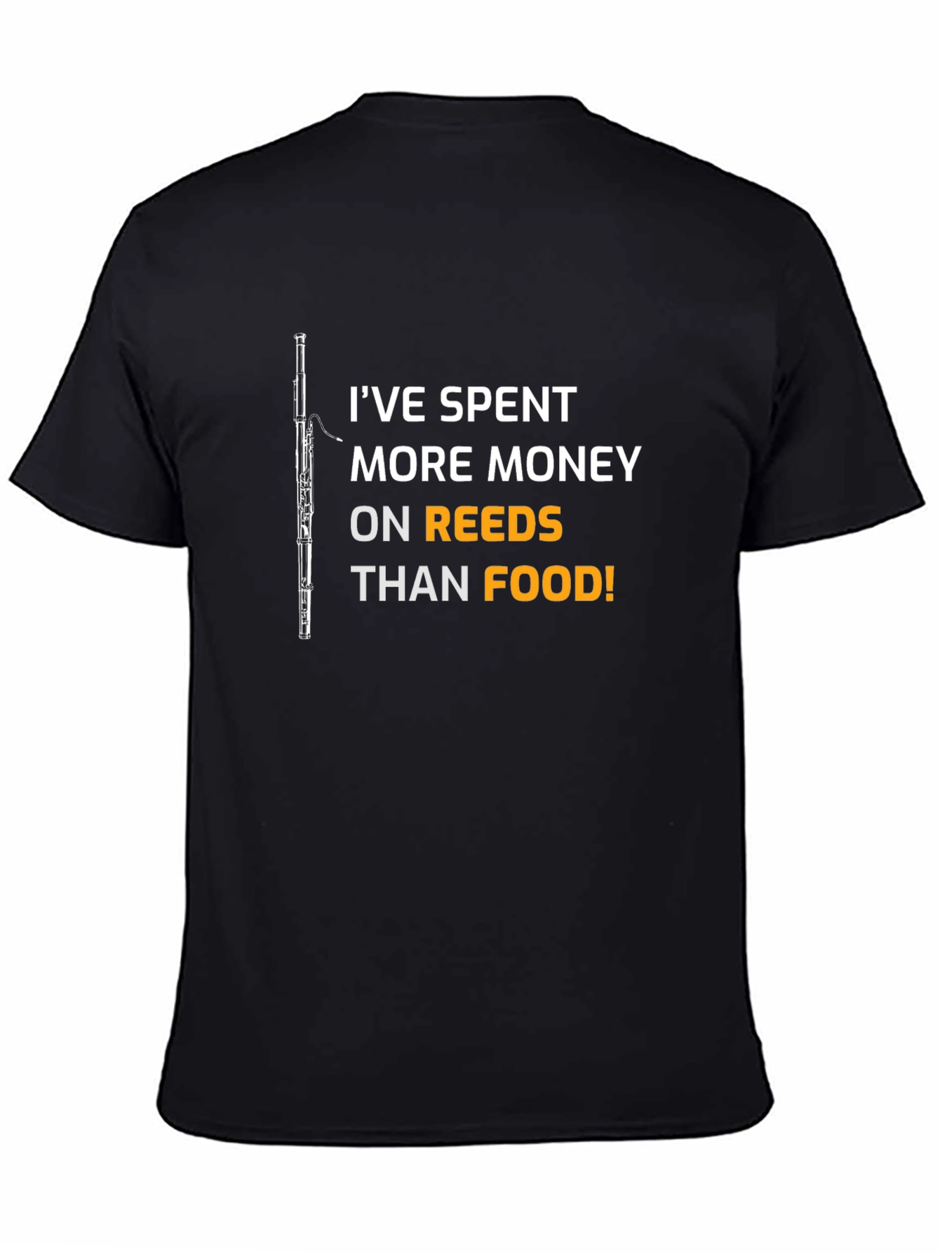 Black Musician's Humor T-Shirt: Reeds Over Food! view 4