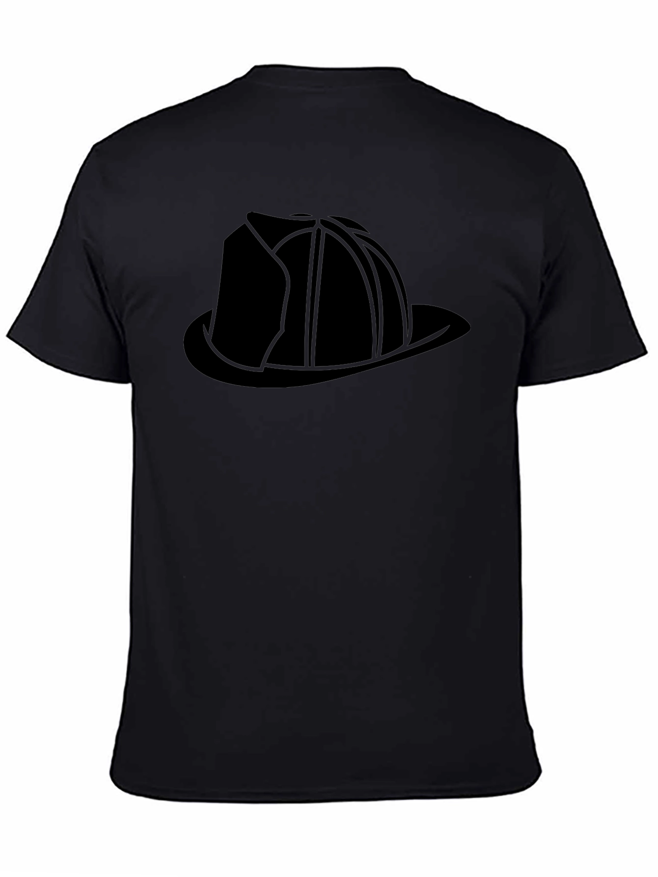 Black Firefighter Helmet Graphic Tee - Black view 4