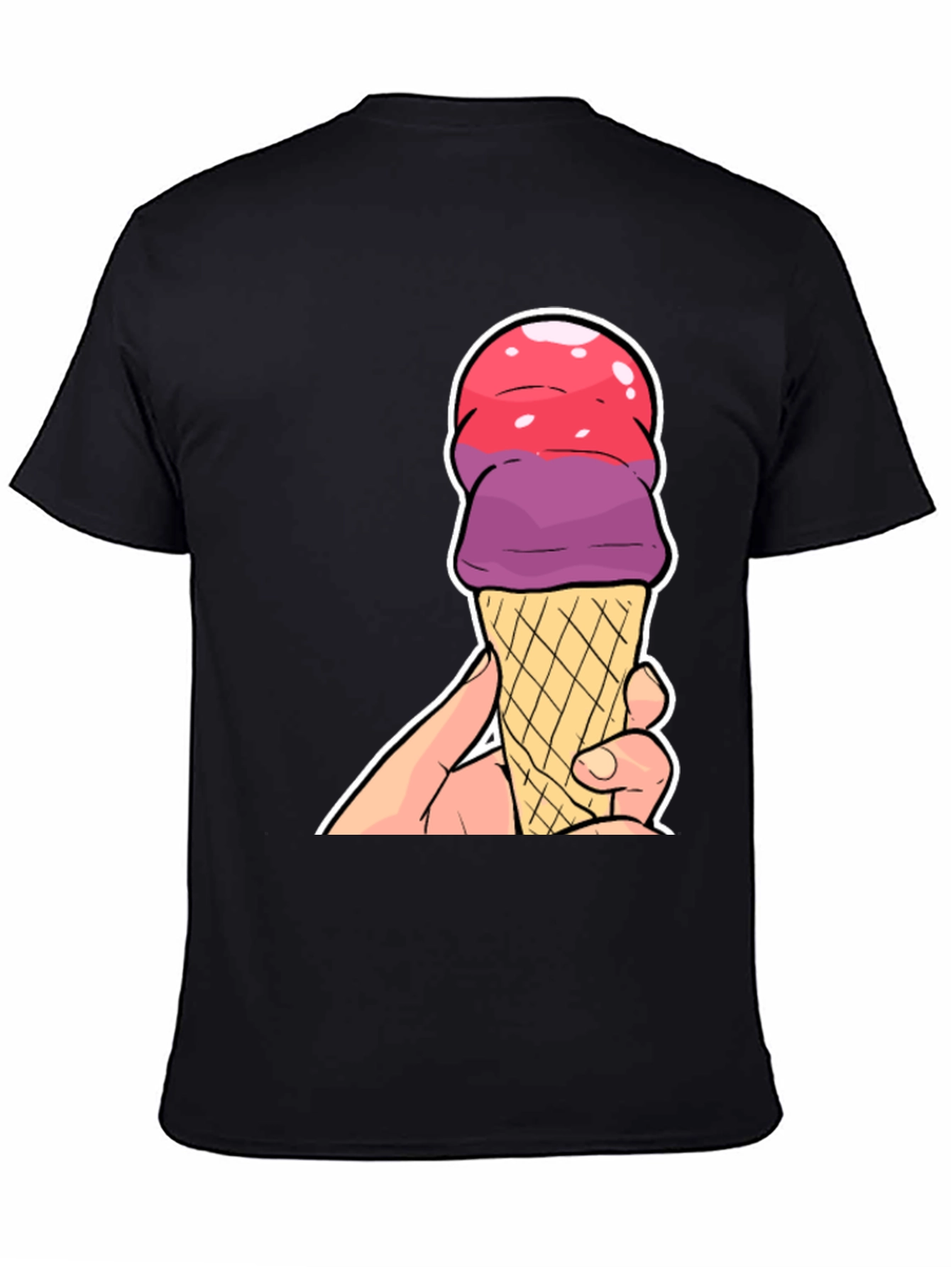 Black Ice Cream Cone Graphic T-Shirt view 4