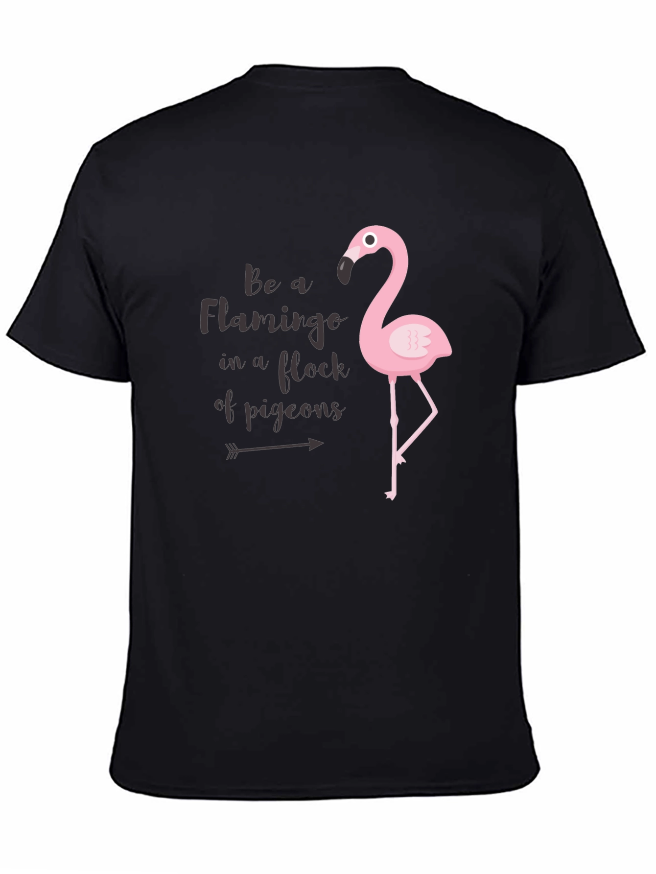 Black Be a Flamingo Black Graphic Tee view 4