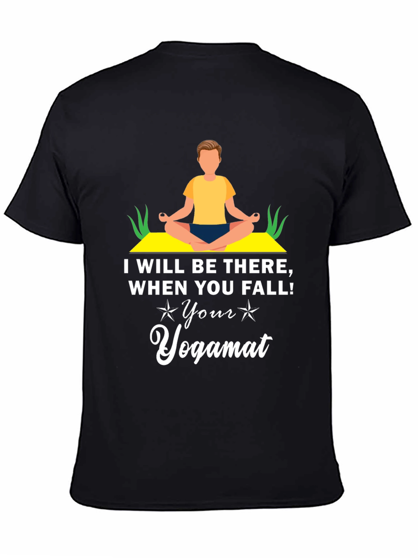 Black Yoga Mat T-Shirt - Funny Yogi Gift view 4