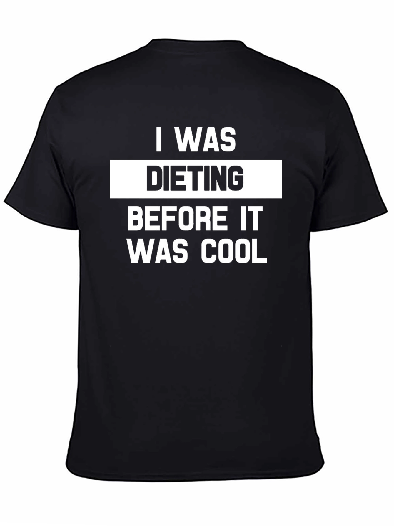 Black I Was Dieting Funny T-Shirt - Black view 4