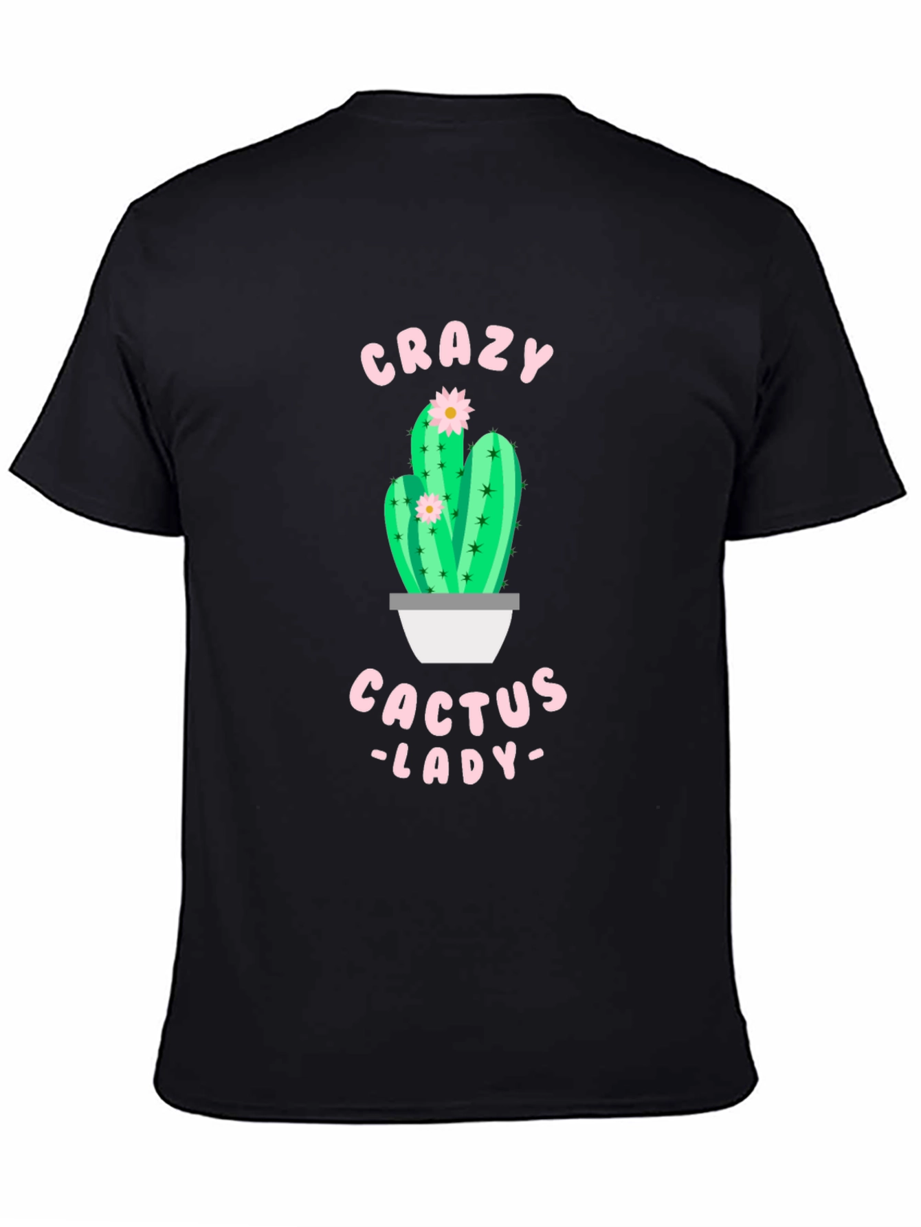 Black Crazy Cactus Lady Black T-Shirt view 4