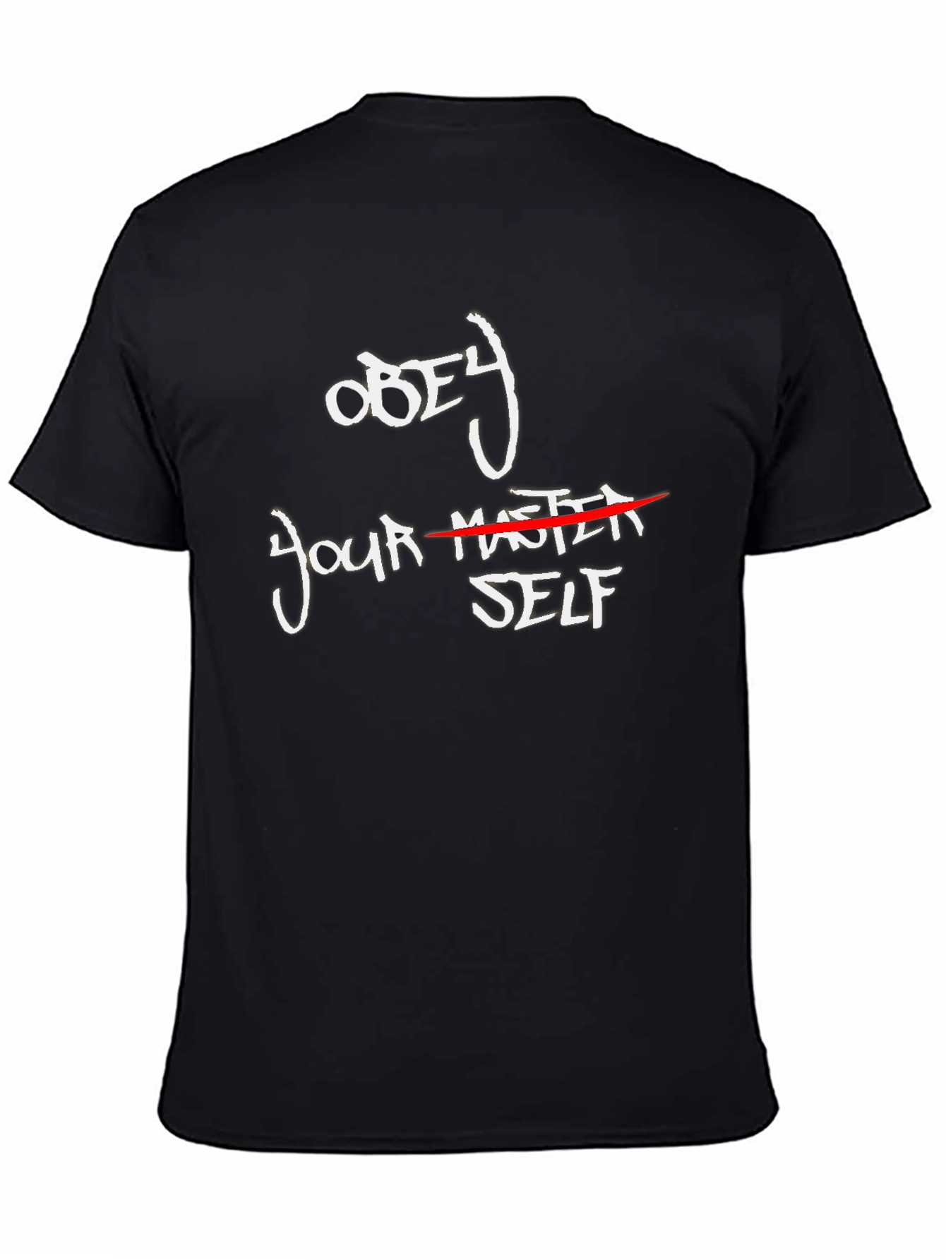 Black Obey Yourself Graphic T-Shirt - Black Cotton Tee view 4