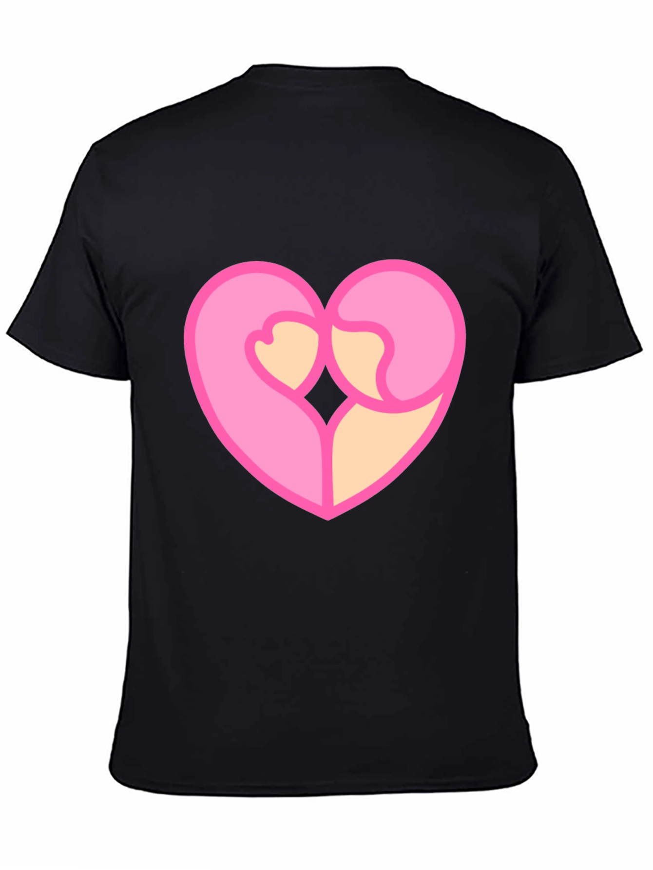 Black Heart Hug Graphic Tee - Black Cotton Blend view 4