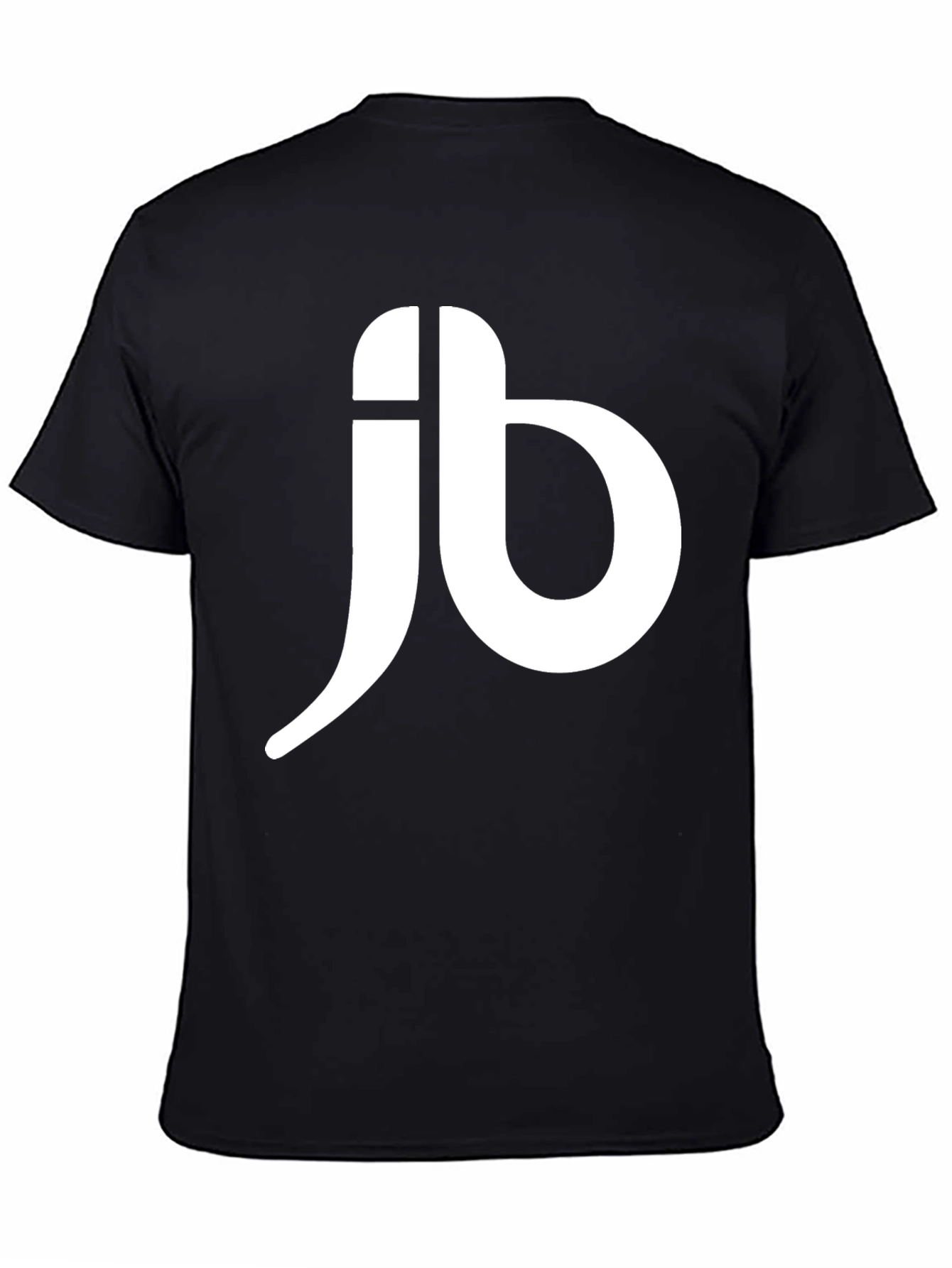 Black Men's Black T-Shirt with White JB Logo view 4
