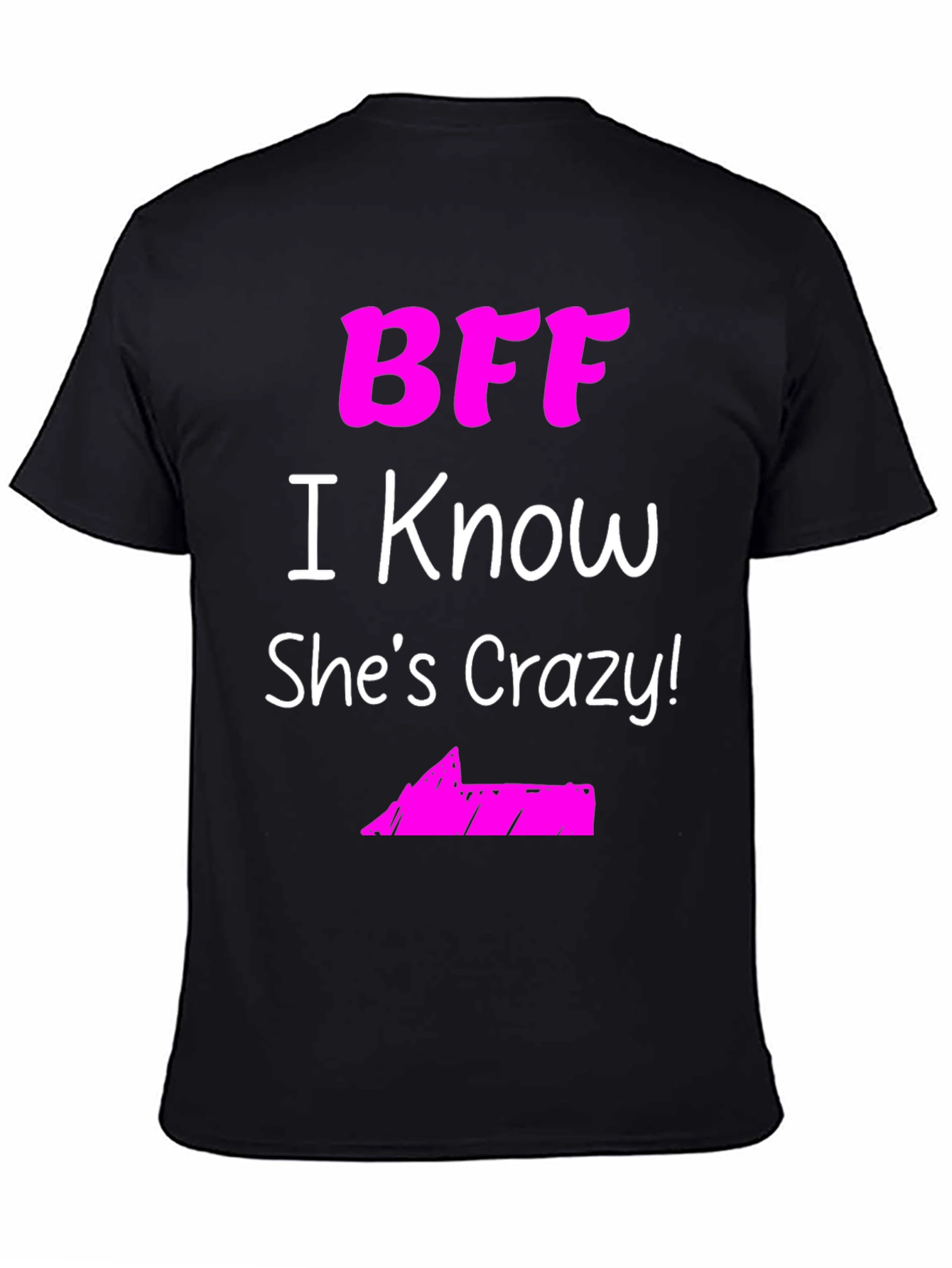 Black BFF She's Crazy! Black Graphic Tee view 4