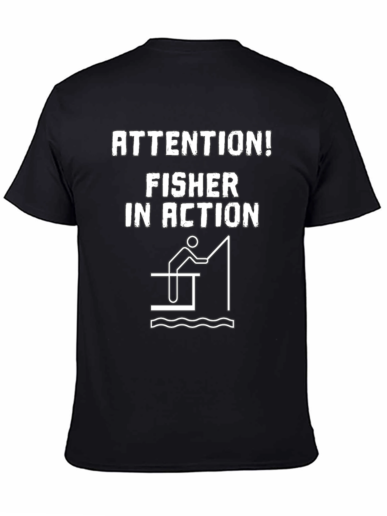 Black Attention! Fisher In Action Black T-Shirt view 4