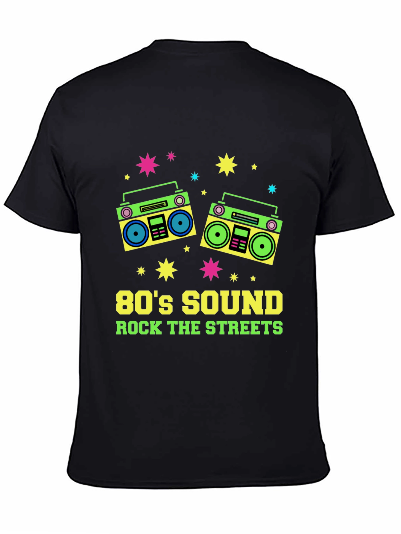Black 80's Sound Retro Boombox Graphic Tee view 4