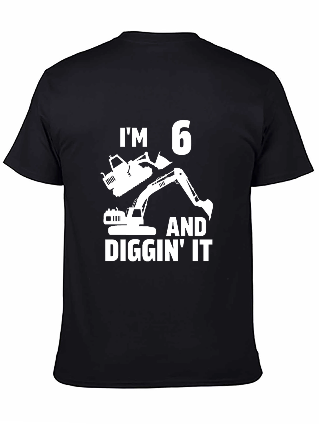 Black I'm 6 and Diggin' It Birthday T-Shirt view 4