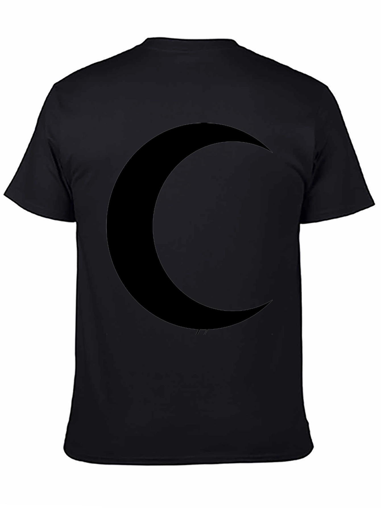 Black Midnight Moon Black T-Shirt - Stylish Crescent Graphic Tee view 4