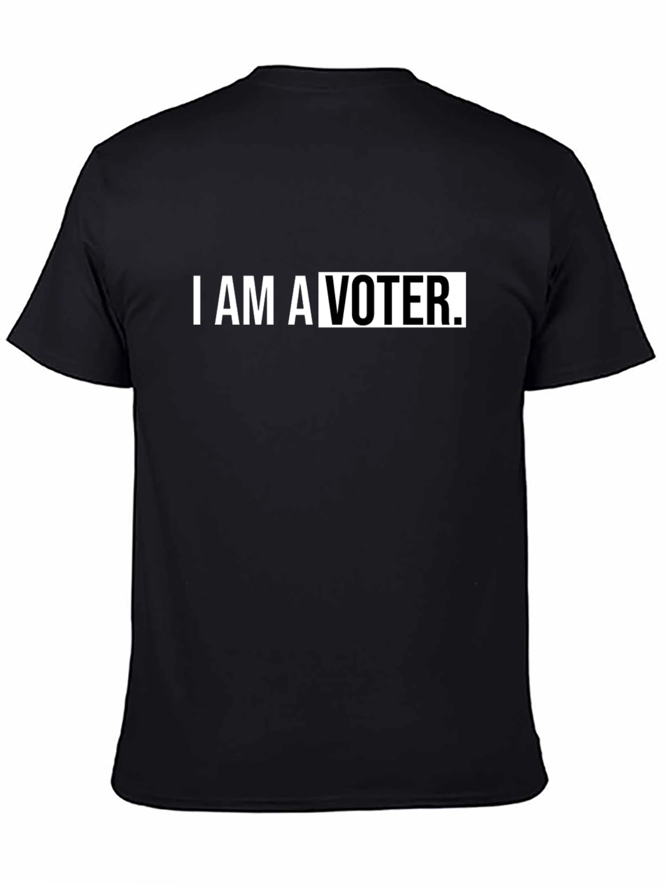 Black I am a Voter Black T-Shirt view 4