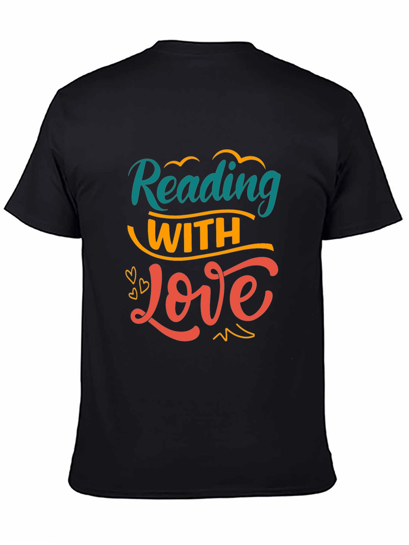 Black Reading with Love Graphic Tee view 4