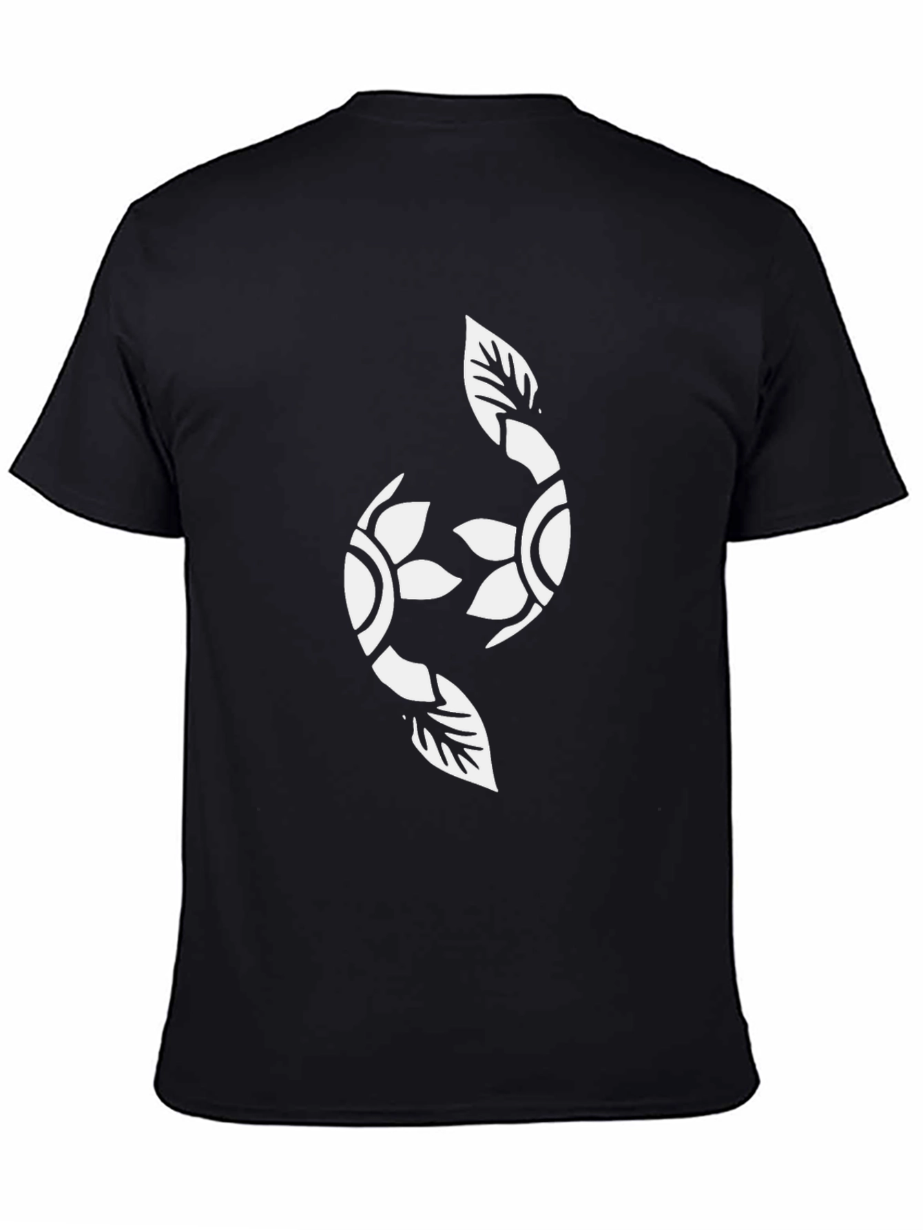 Black Black Graphic Tee with Floral Yin Yang view 4