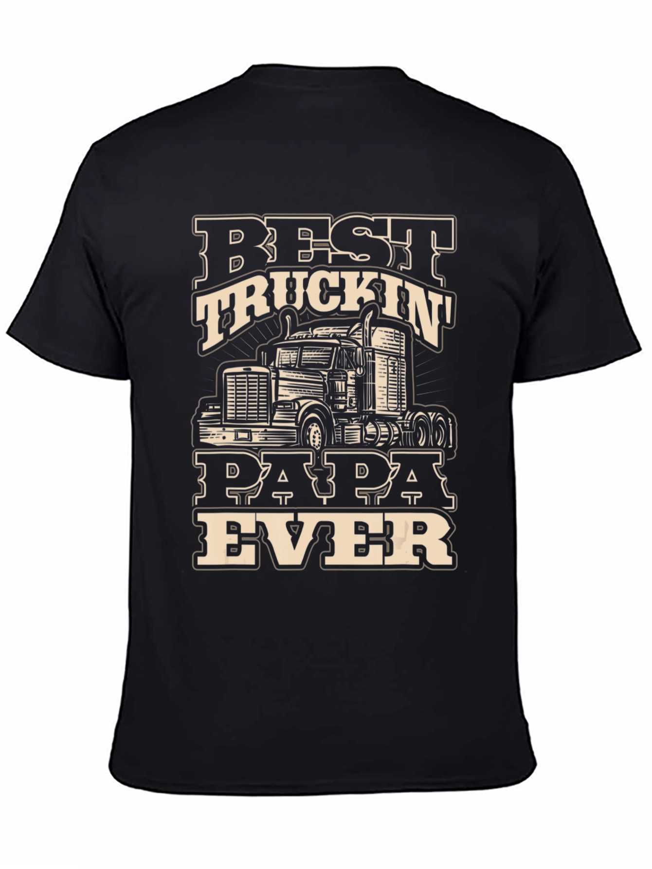 Black Best Truckin' Papa Ever T-Shirt view 4