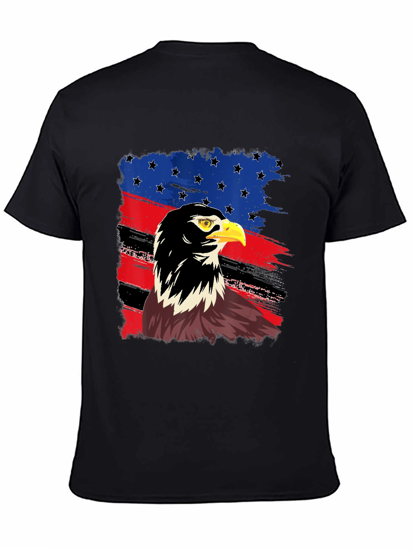 Black American Eagle Flag Graphic T-Shirt view 4