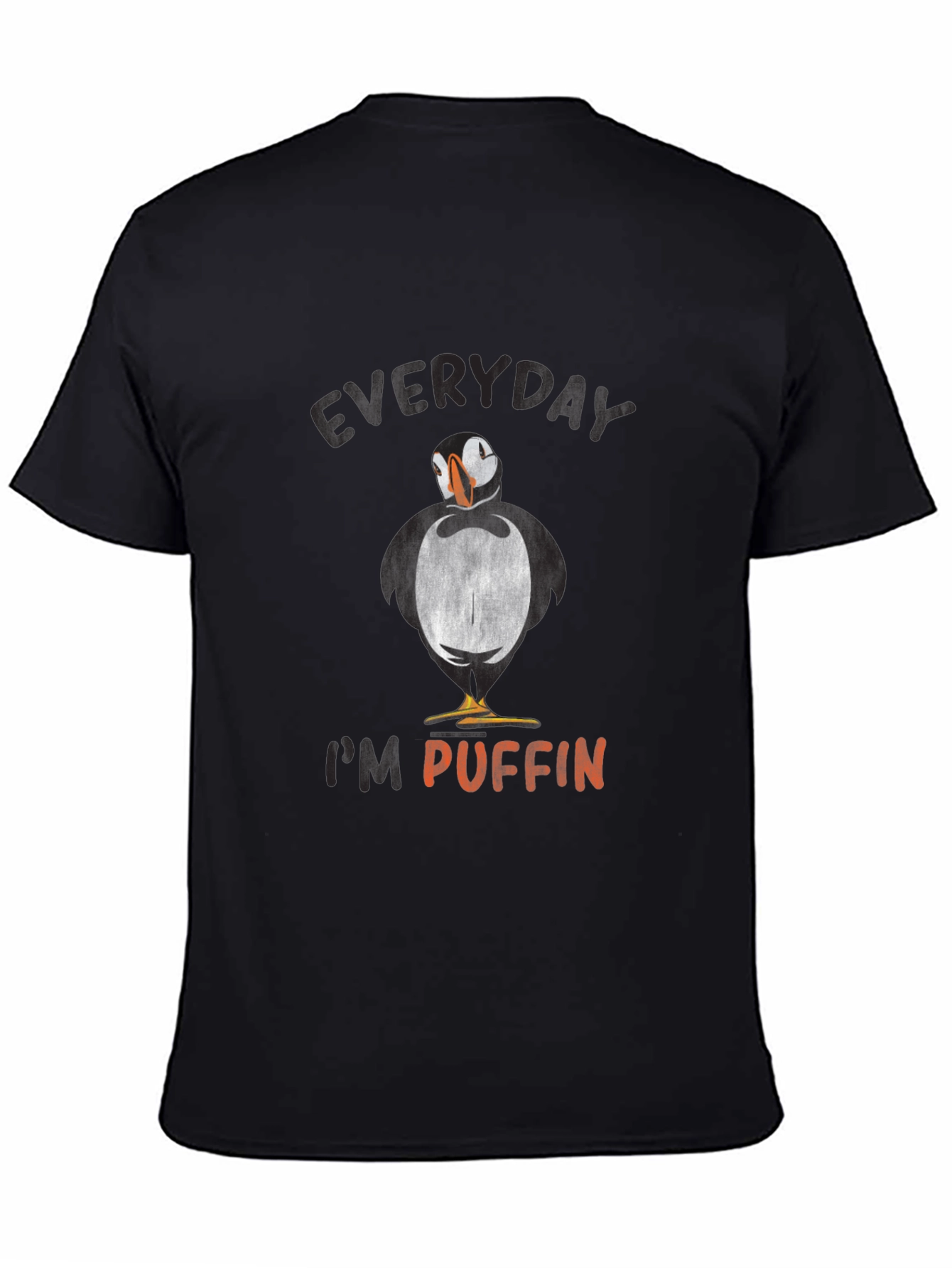 Black Everyday I'm Puffin' Graphic Tee view 4
