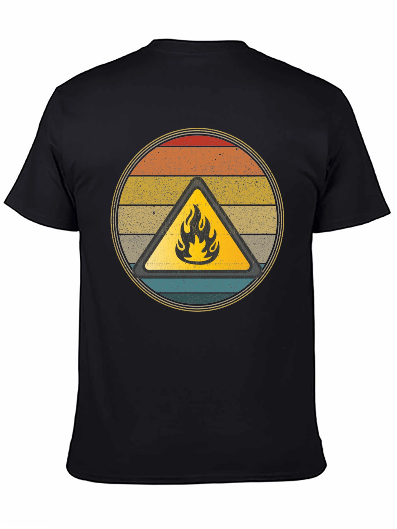 Black Retro Fire Hazard Graphic Tee view 4