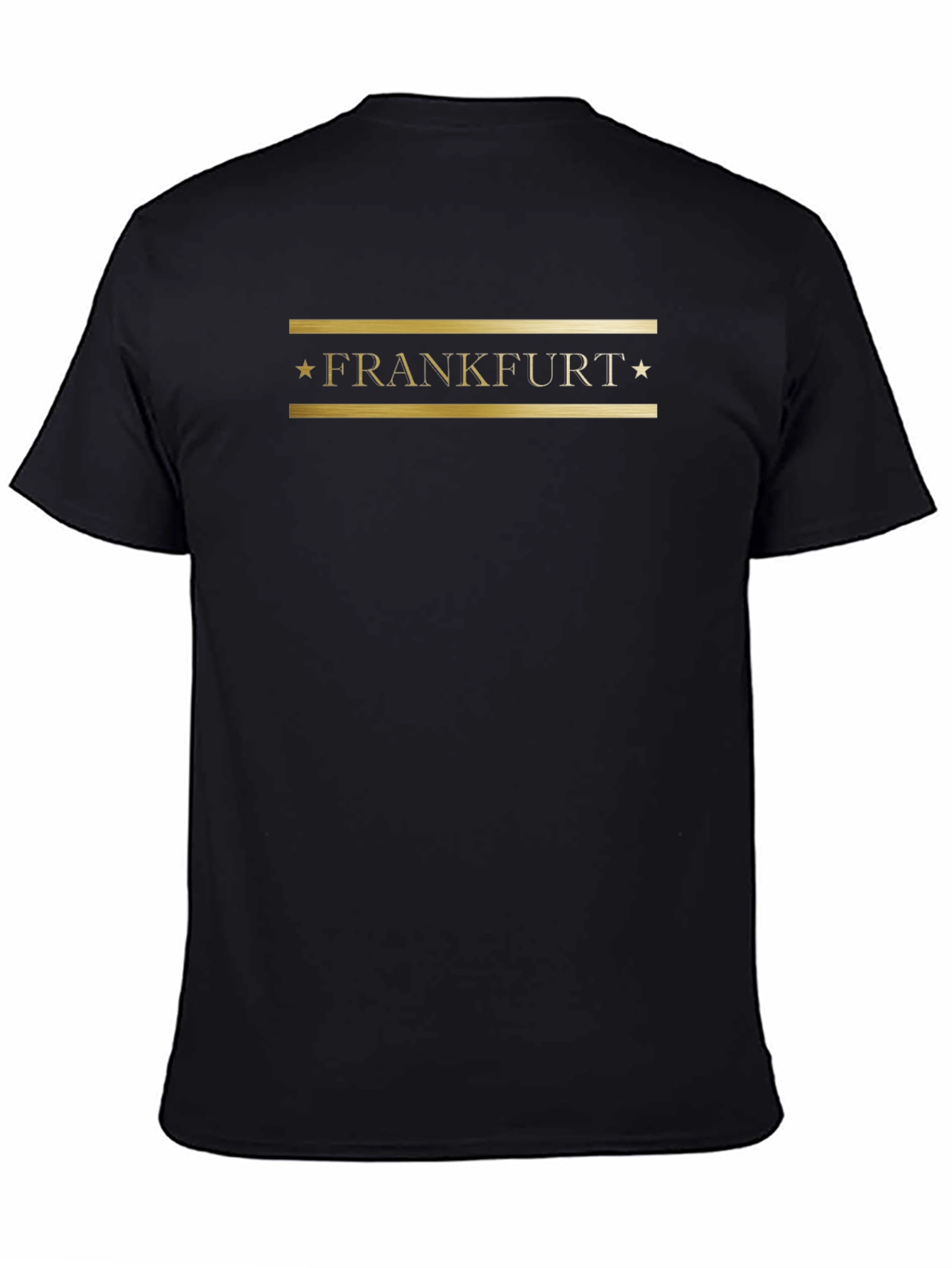 Black Frankfurt Black T-Shirt with Gold Lettering view 4