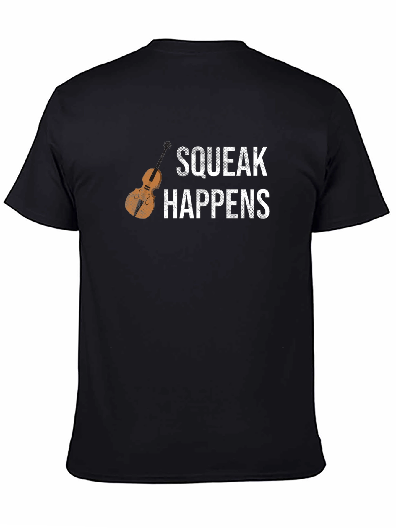 Black Squeak Happens Funny Musician T-Shirt view 4
