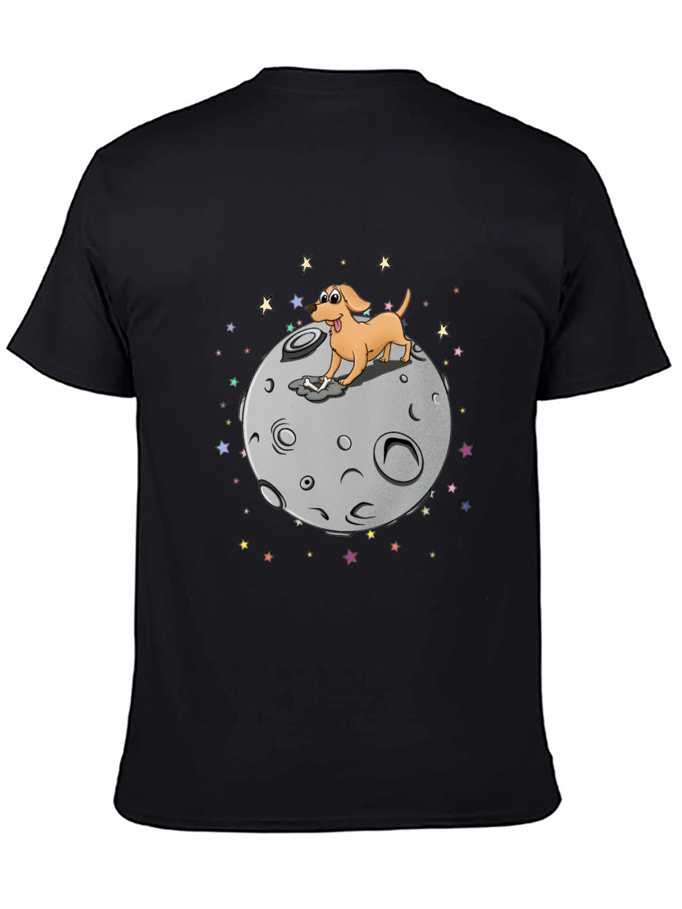 Black Dog on Moon Graphic T-Shirt view 4