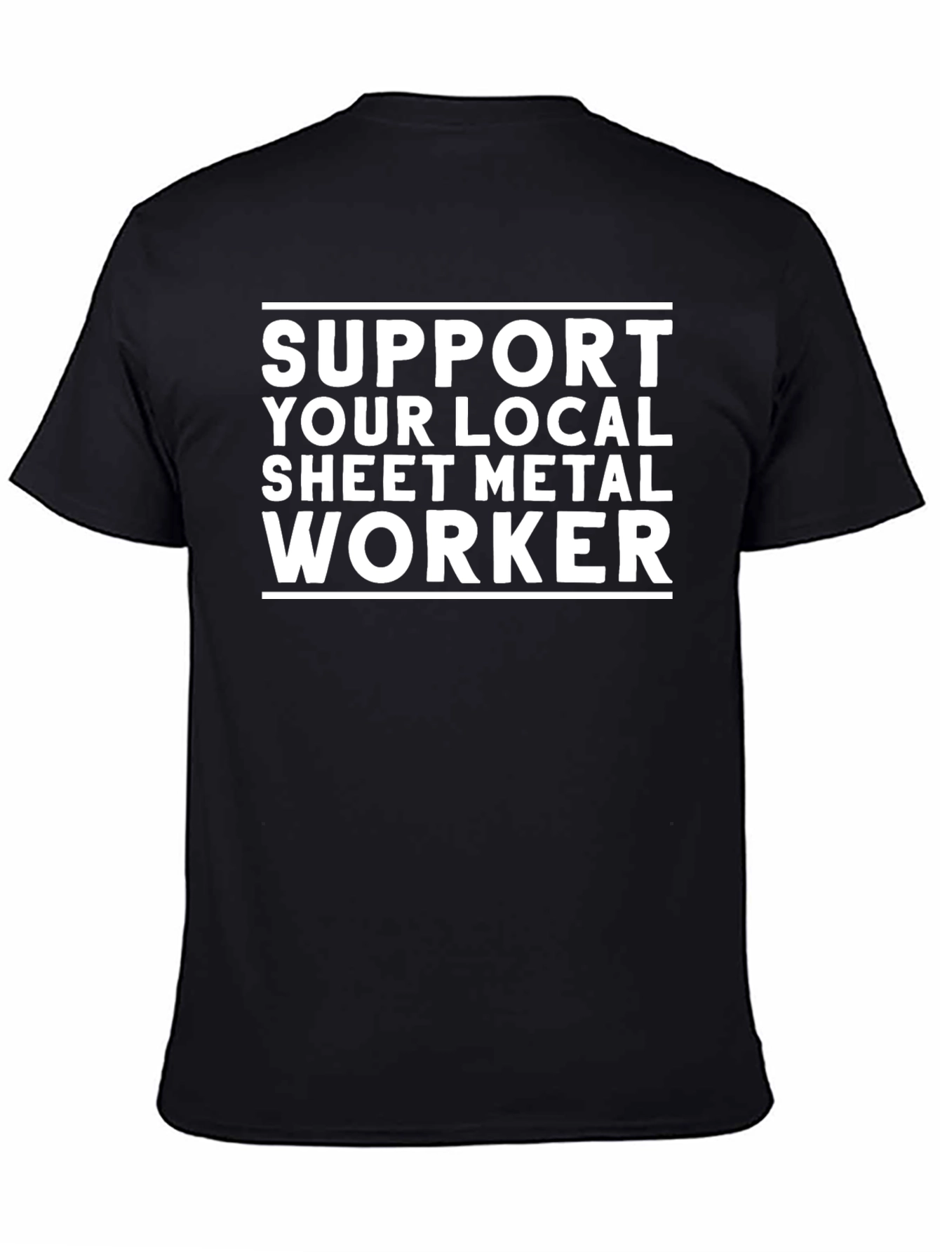 Black Support Local Sheet Metal Worker Tee view 4