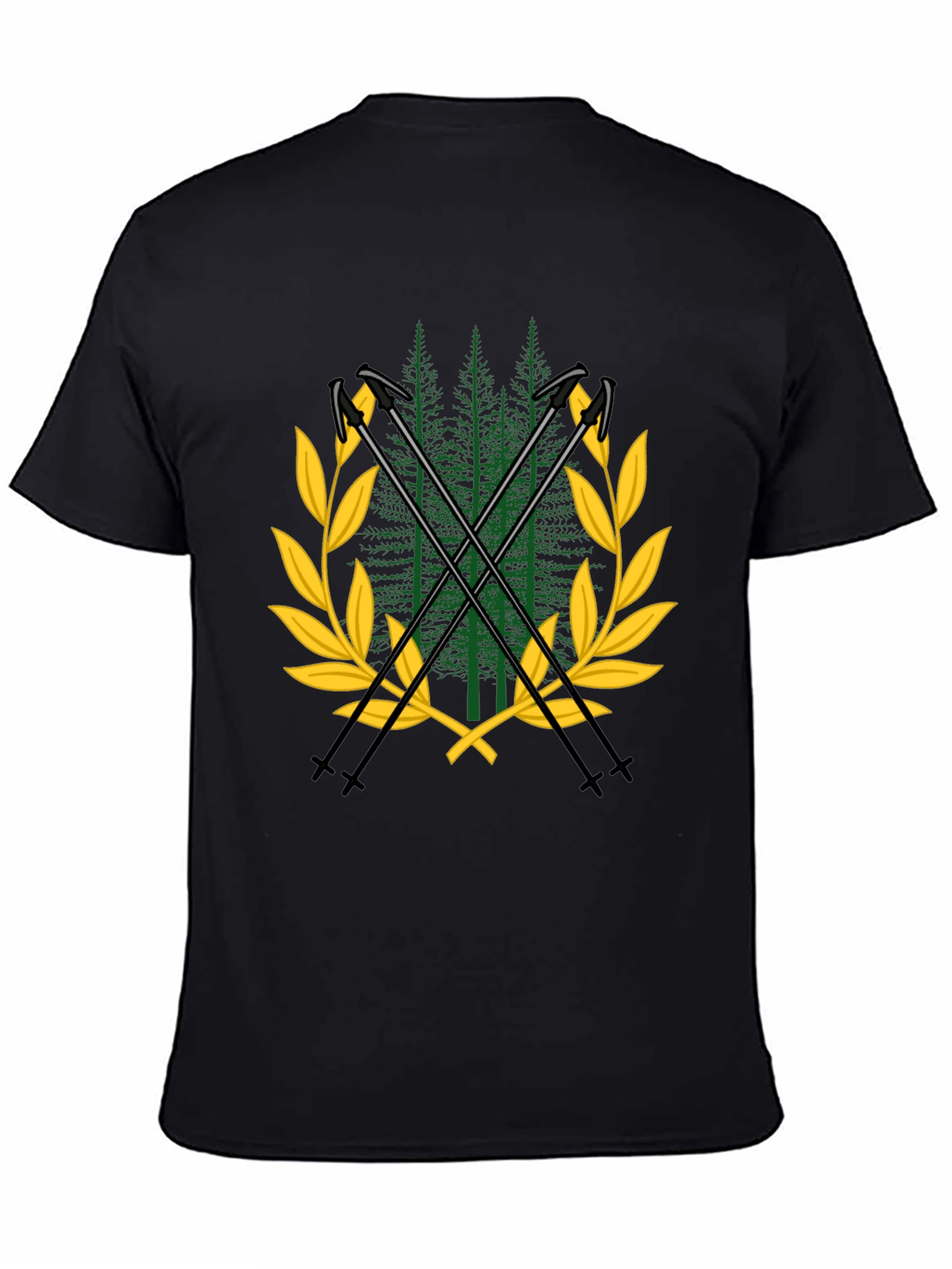 Black Forest Crest Tee - Nature Inspired Black T-Shirt view 4